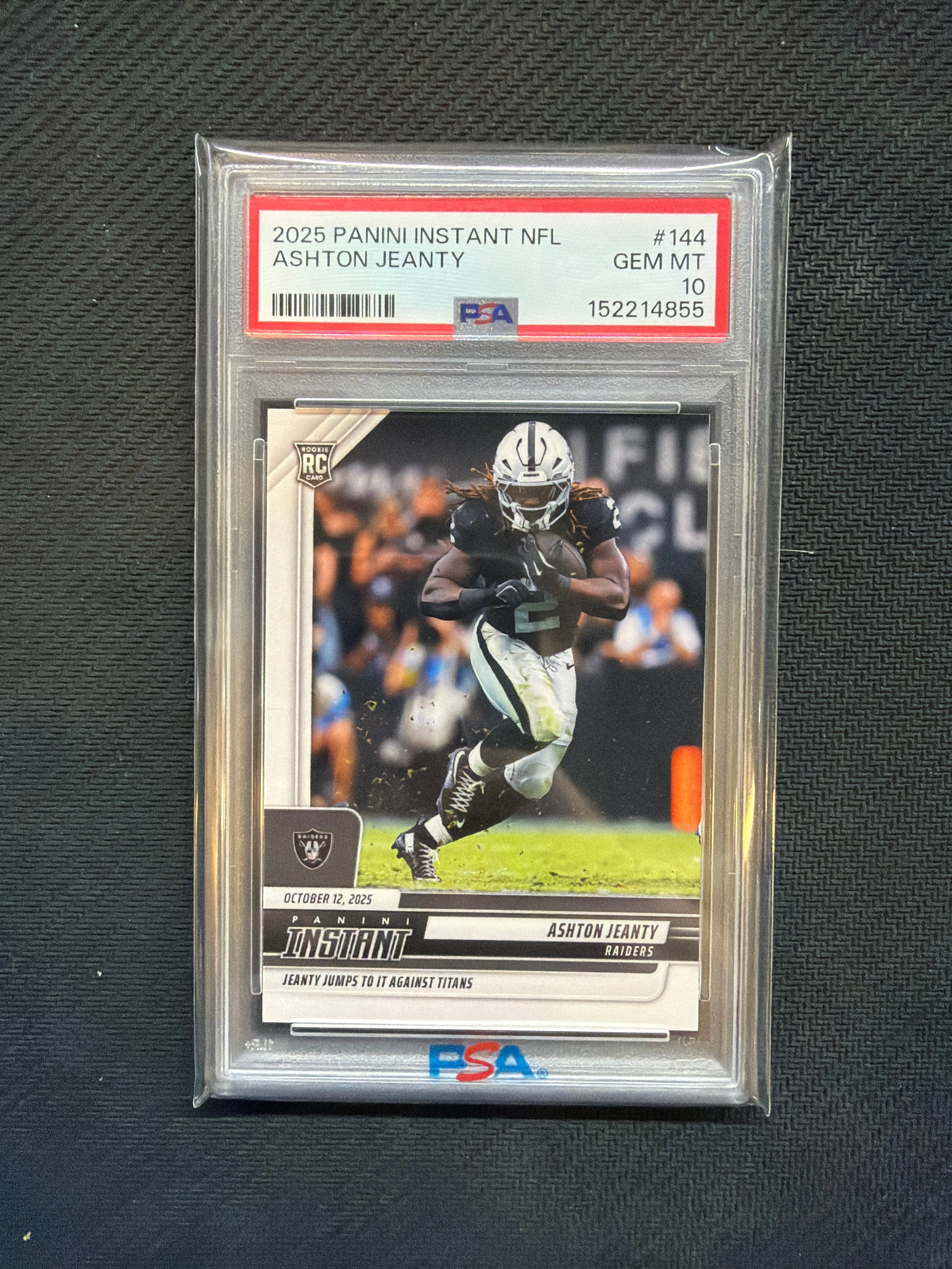 2025 Panini Instant NFL Ashton Jeanty PSA 10 855