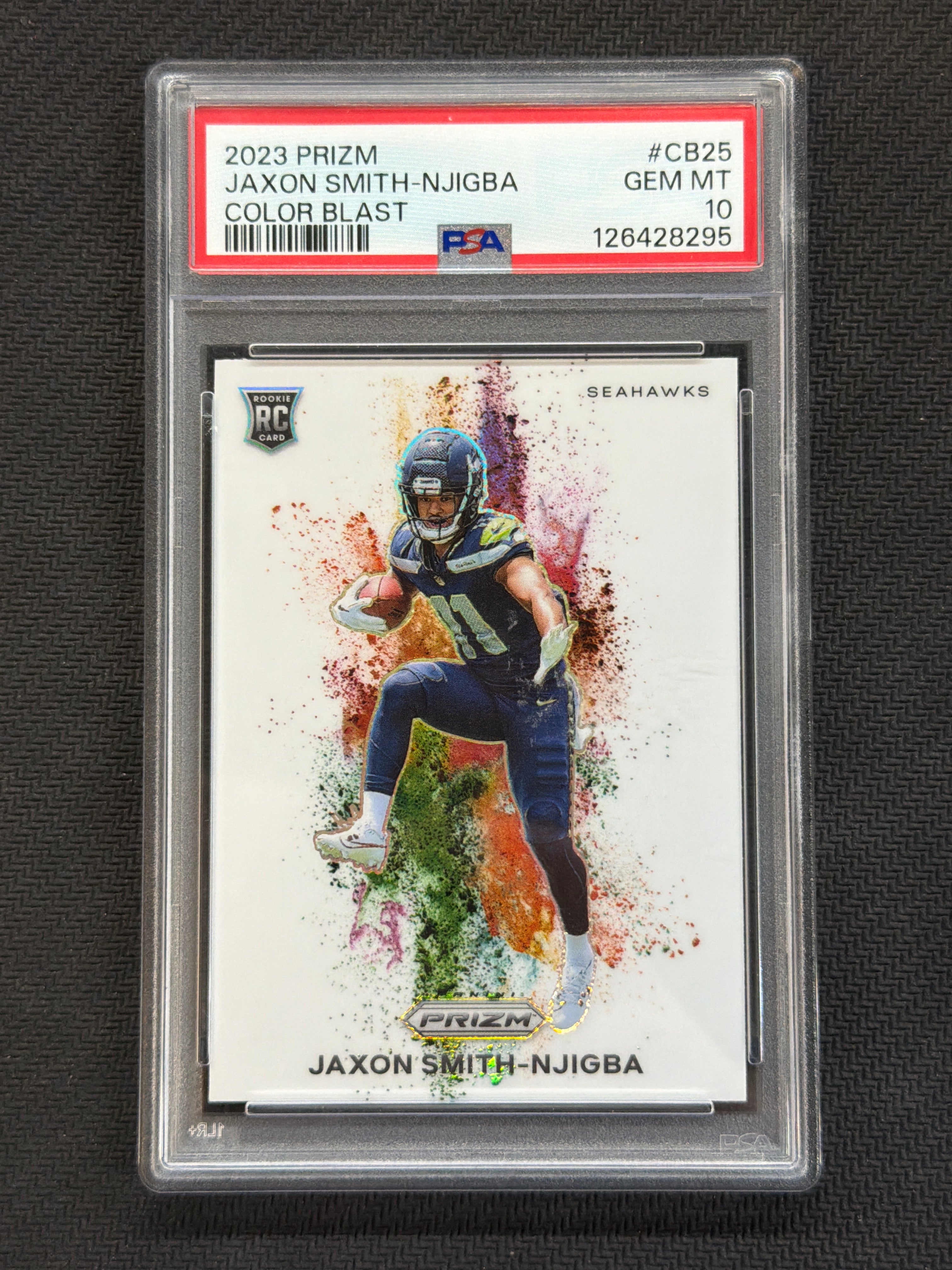 2023 Prizm Jaxon Smith-Njigba Rookie Vertical Color Blast PSA 10 295