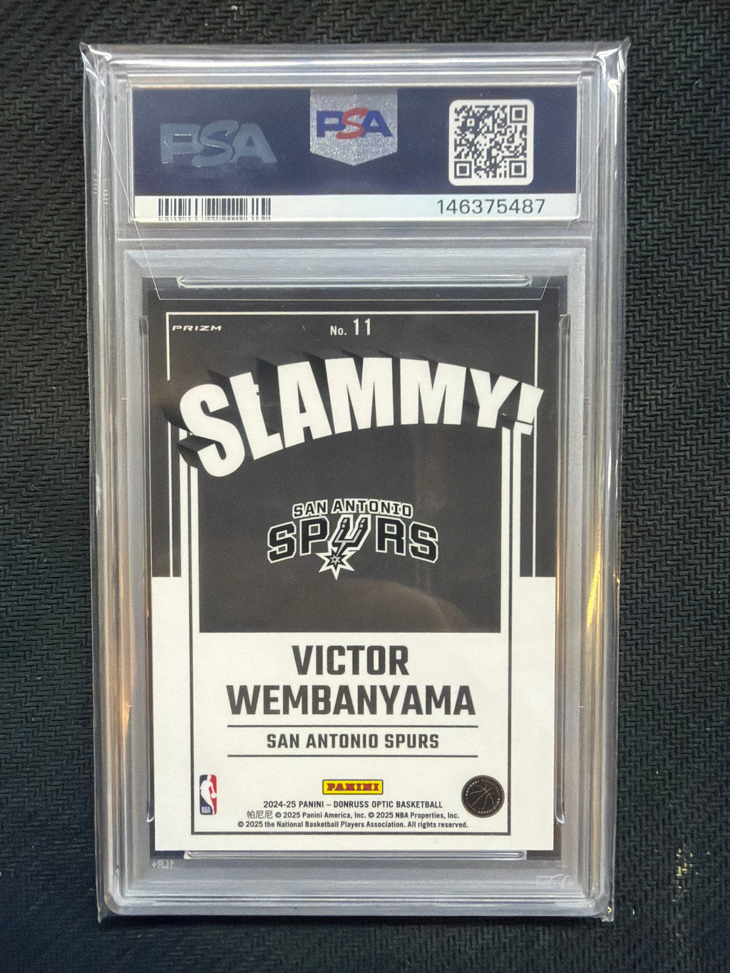 2024 Donruss Optic Victor Wembanyama Slammy! #11 PSA 10 Spurs 487