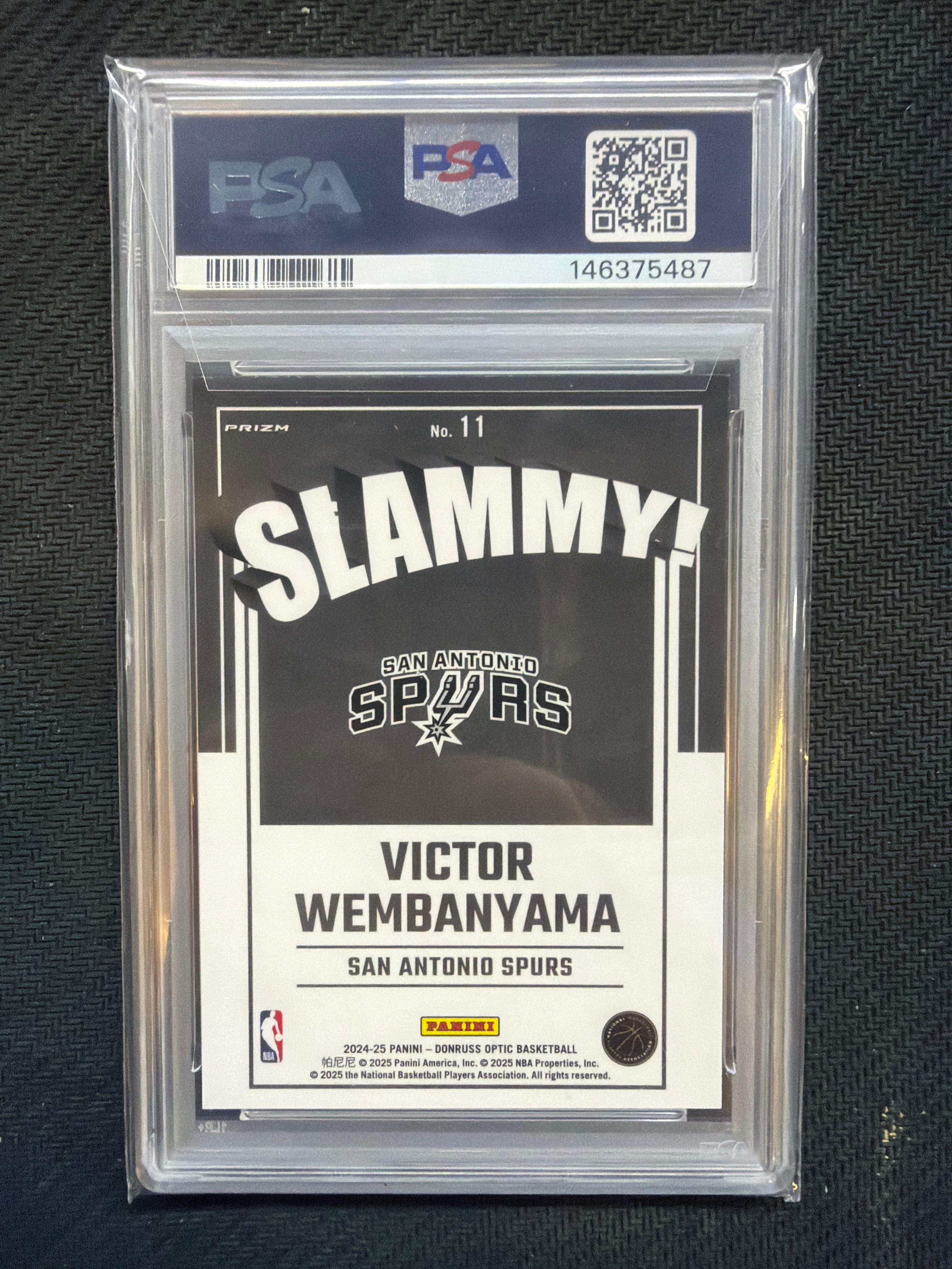 2024 Donruss Optic Victor Wembanyama Slammy! #11 PSA 10 Spurs 487