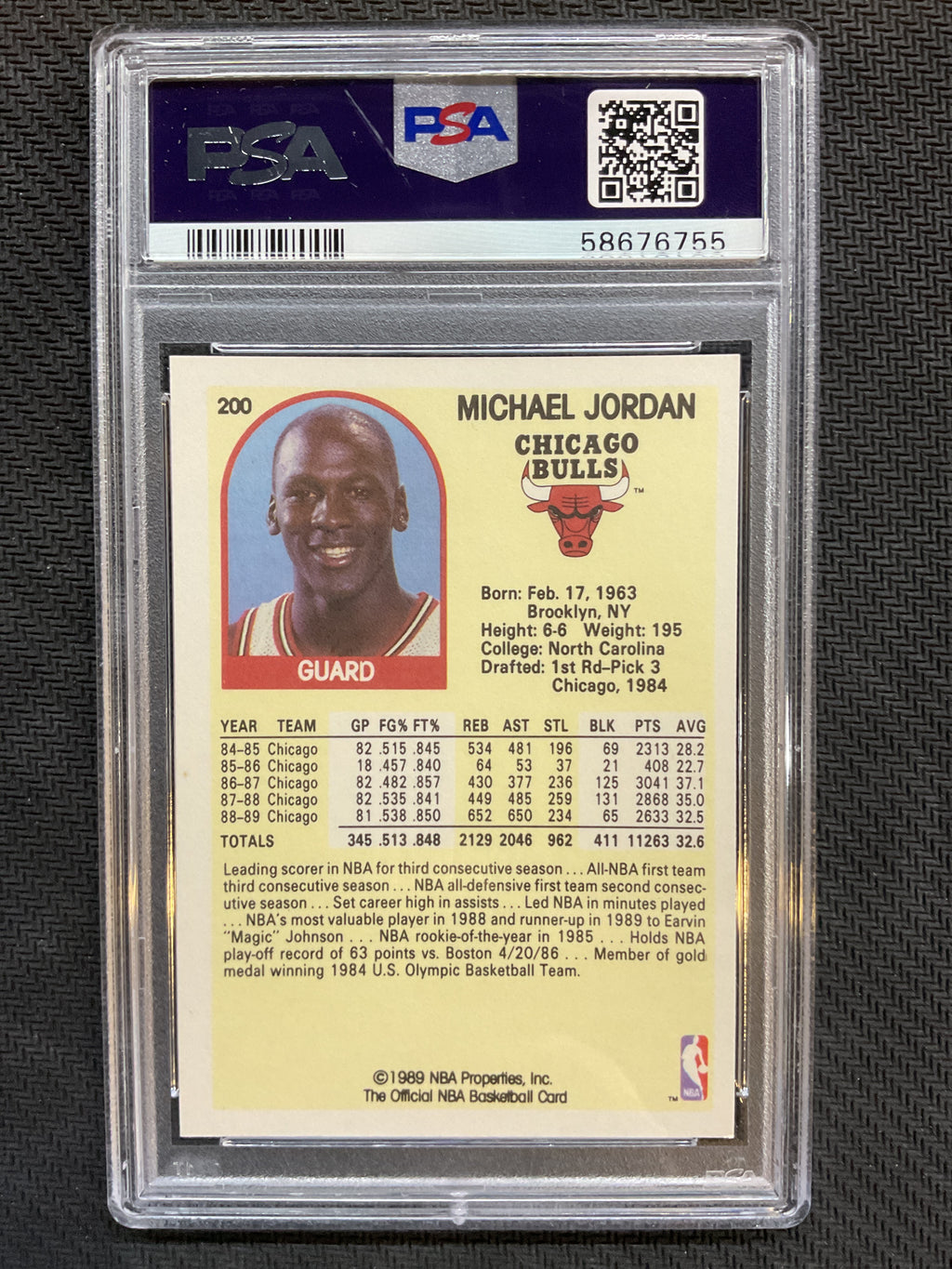 1989 Hoops Michael Jordan PSA 7 Bulls