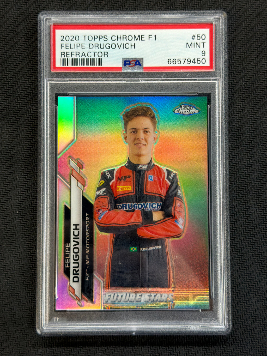2020 Topps Chrome F1 Felipe Drugovich Refractor #50 PSA 9 450