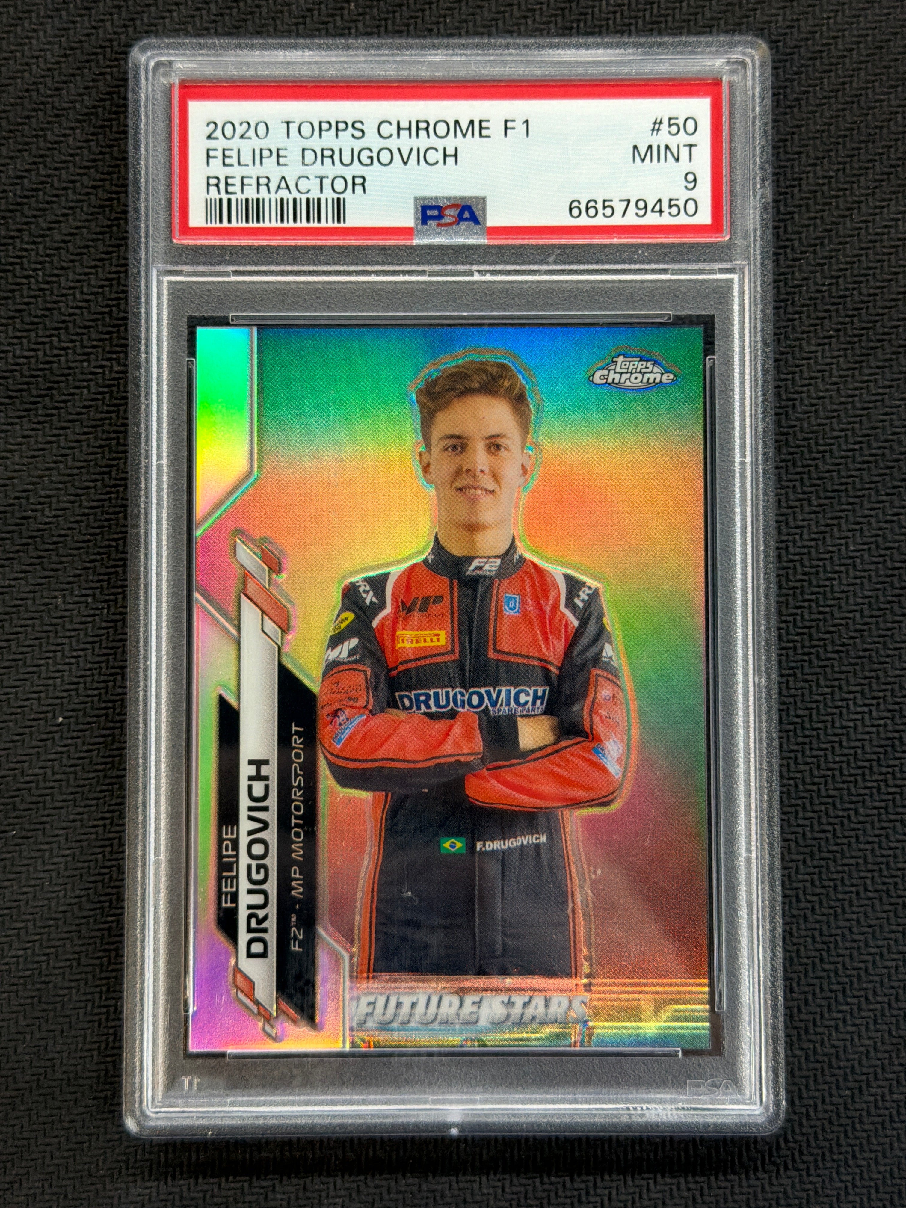 2020 Topps Chrome F1 Felipe Drugovich Refractor #50 PSA 9 450
