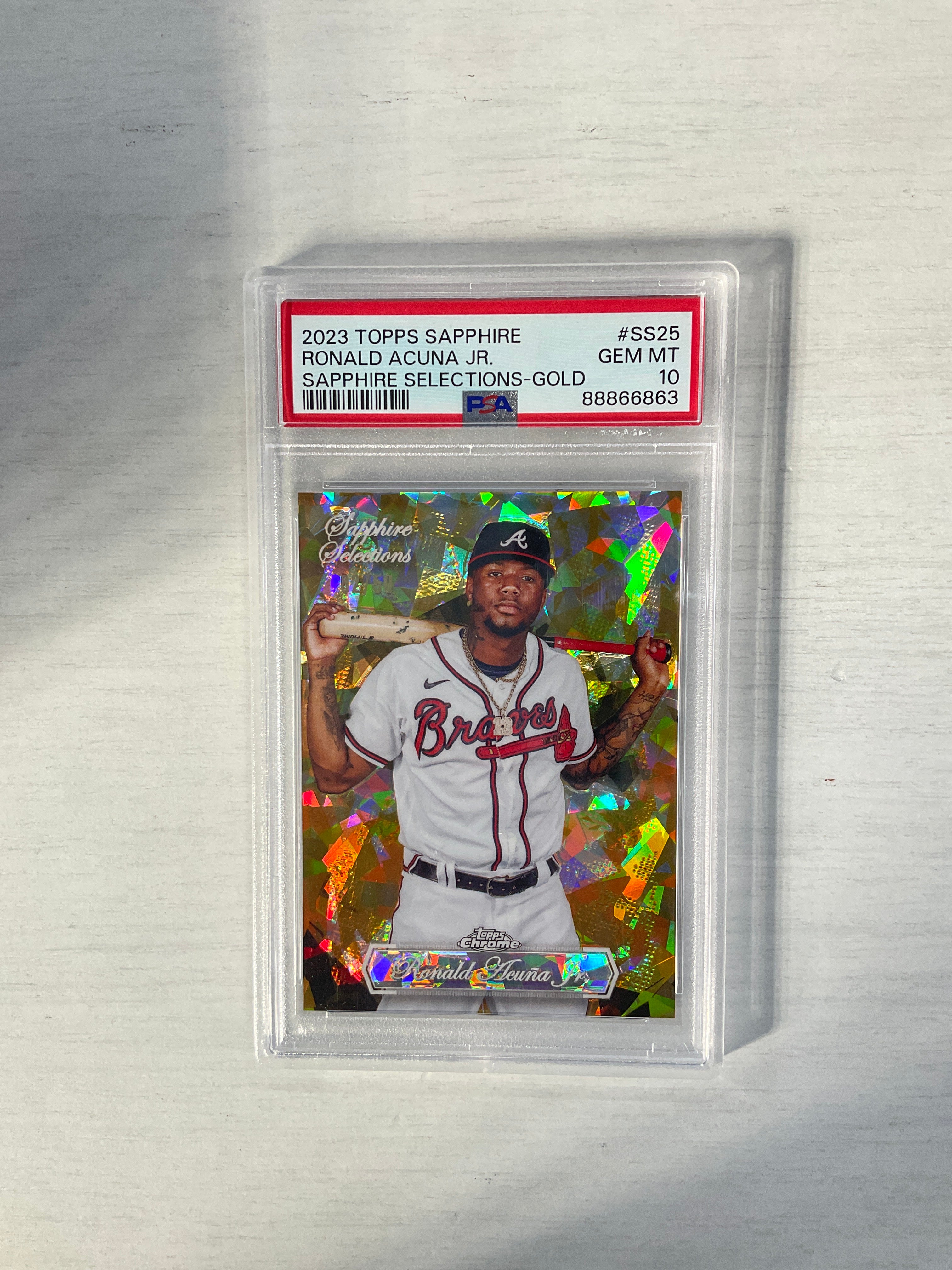 2023 Topps Sapphire Ronald Acuna Jr. Gold /50 PSA 10