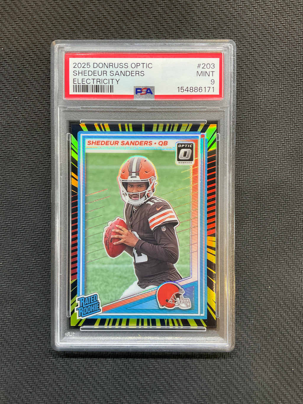 2025 Donruss Optic Shedeur Sanders Electricity /75 PSA 9