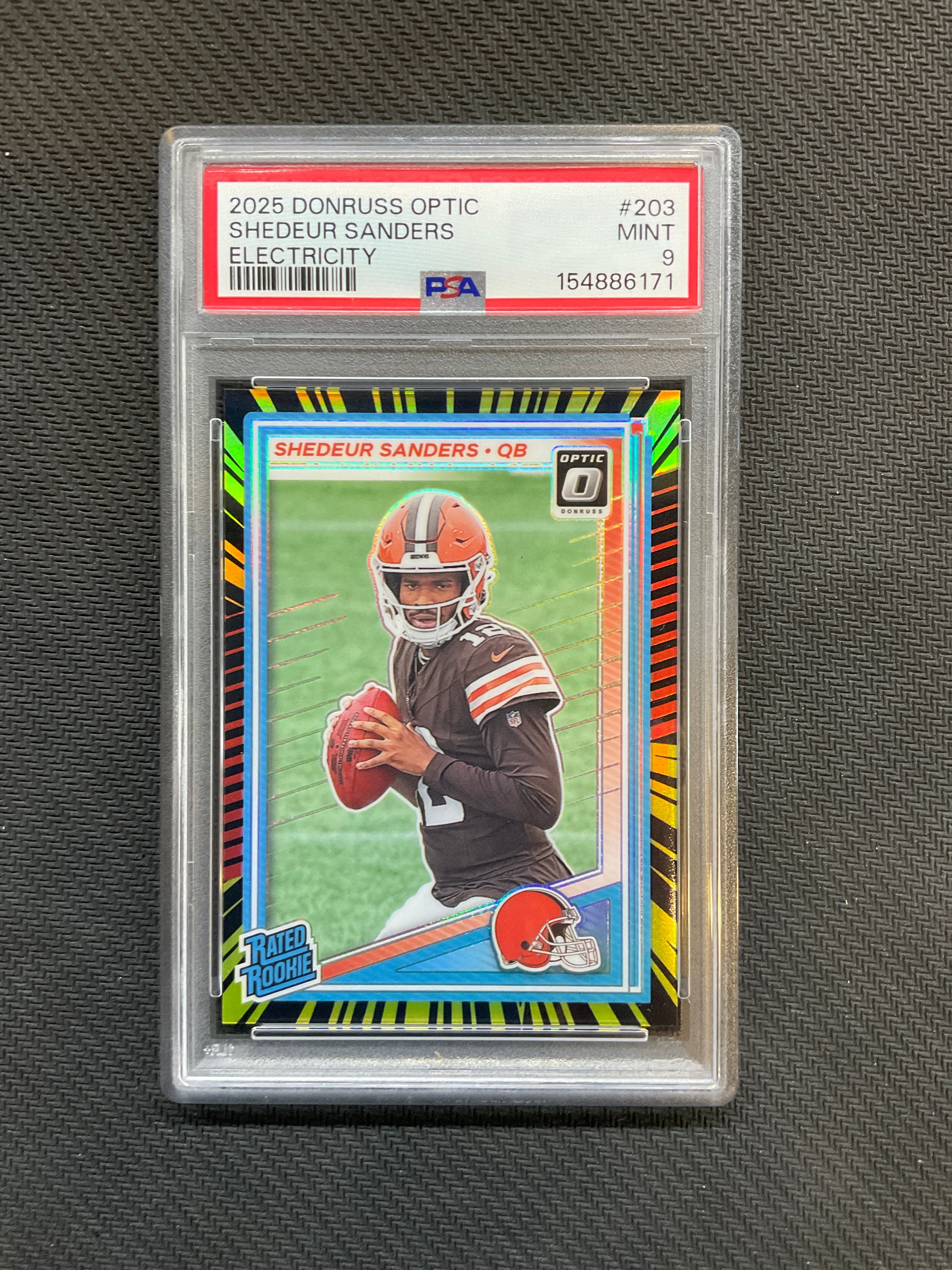 2025 Donruss Optic Shedeur Sanders Electricity /75 PSA 9
