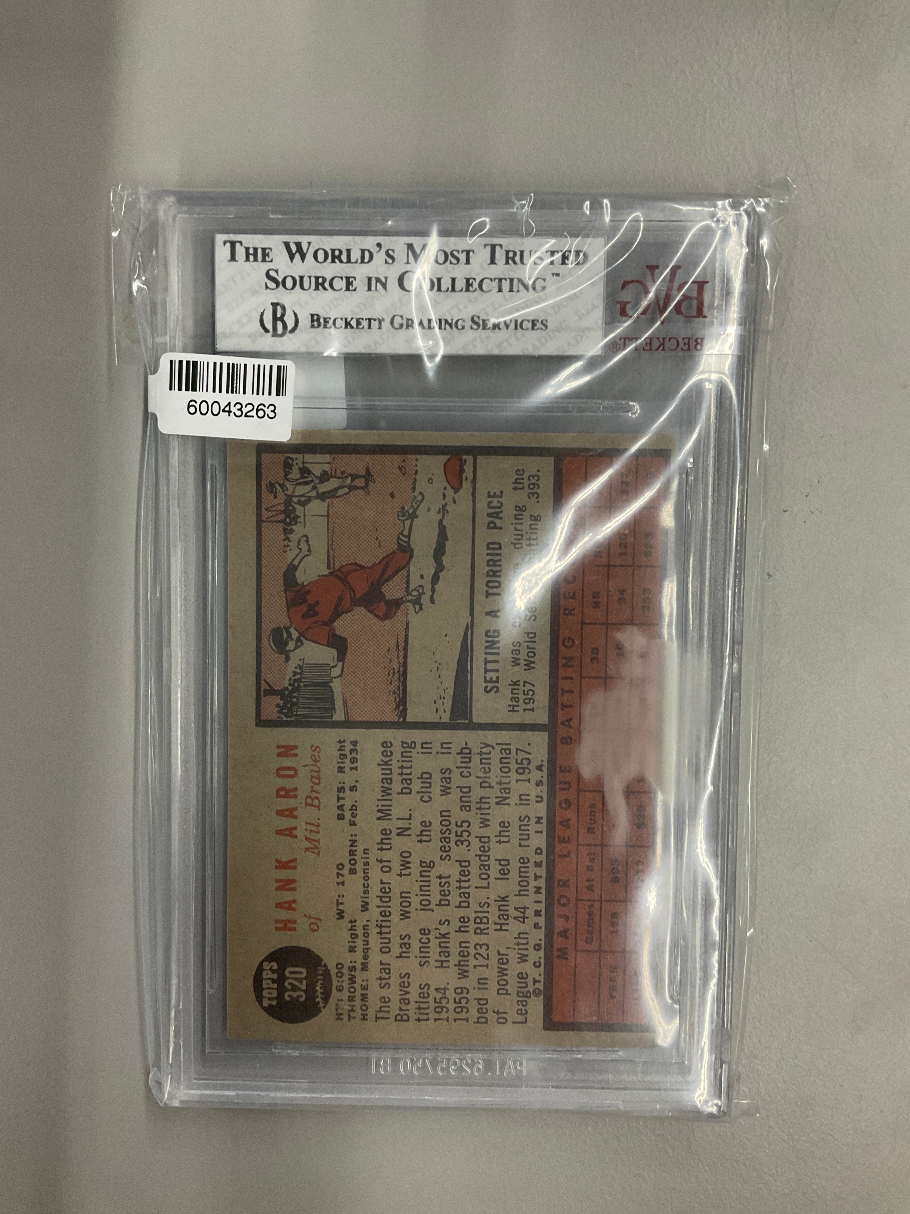 1967 Topps #250 Hank Aaron BVG 3.5 Braves
