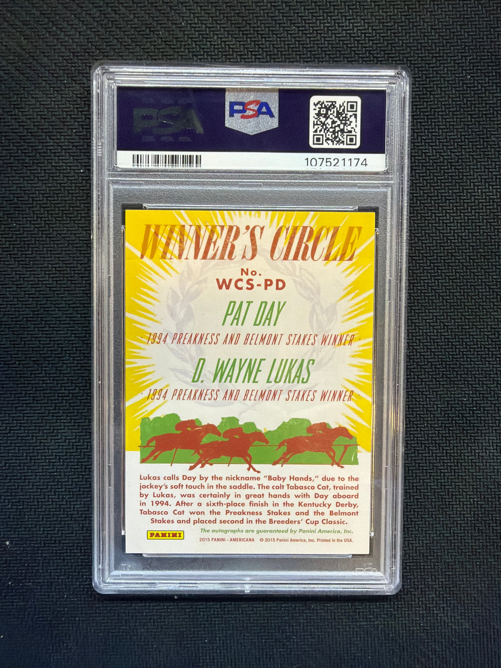 2015 Panini America Pat Day D. Wayne Lukas Auto /49 PSA 10