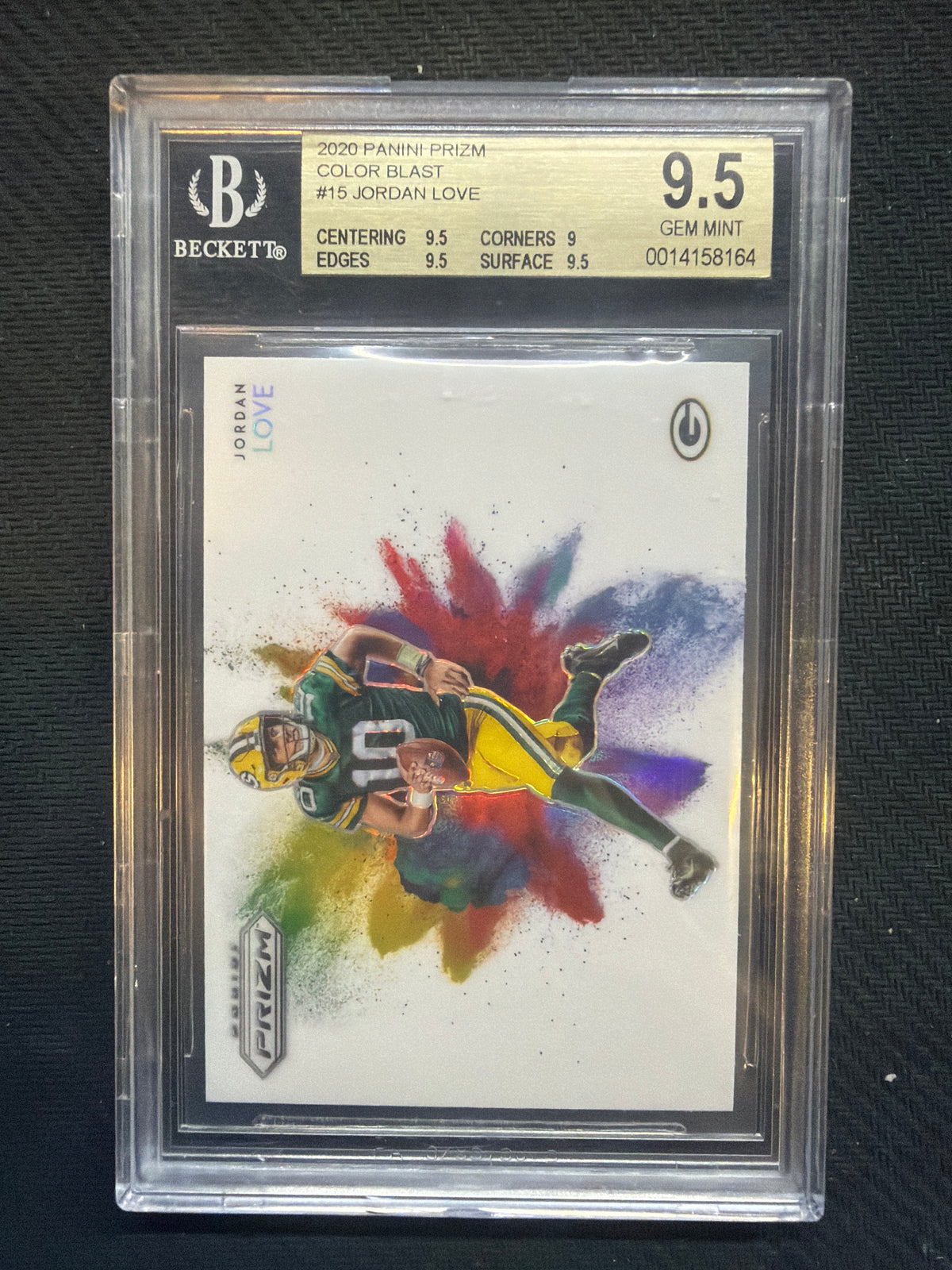 2020 Panini Prizm Jordan Love Rookie Color Blast BGS 9.5 Packers