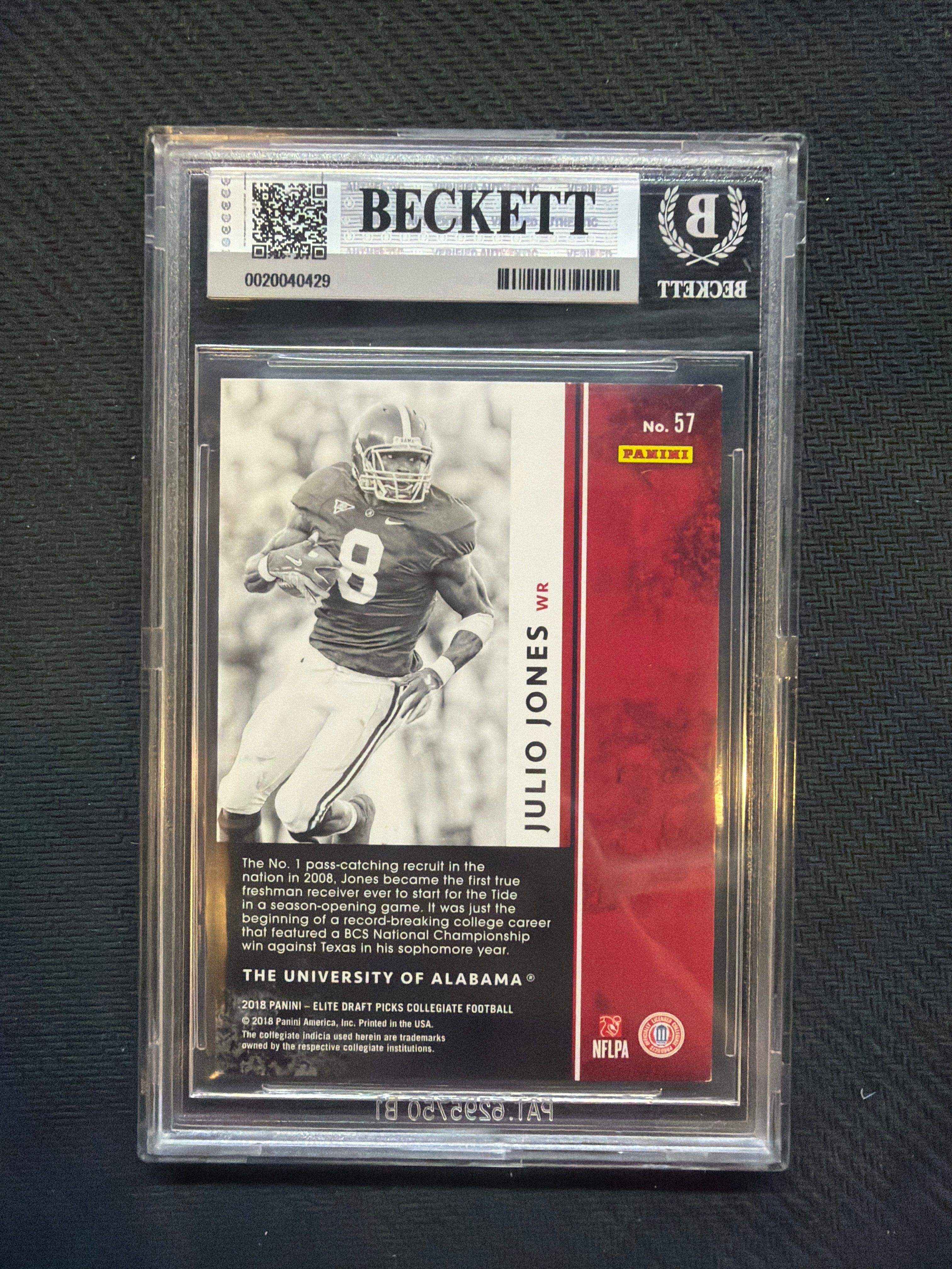 2018 Elite Draft Picks Julio Jones Apirations Purple /99 BGS 7 Alabama