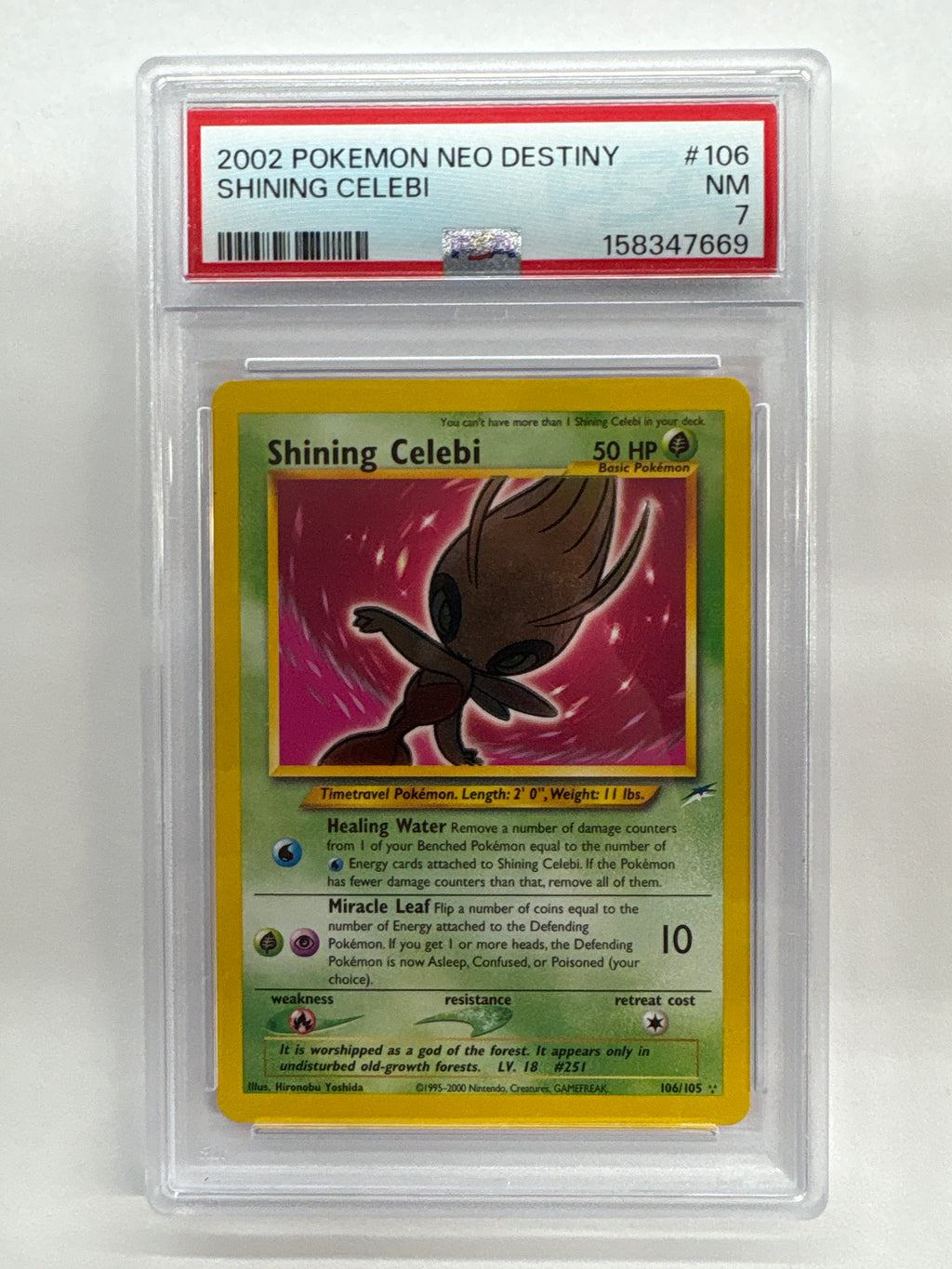 2002 Pokemon Neo Destiny Shining Celebi PSA 7