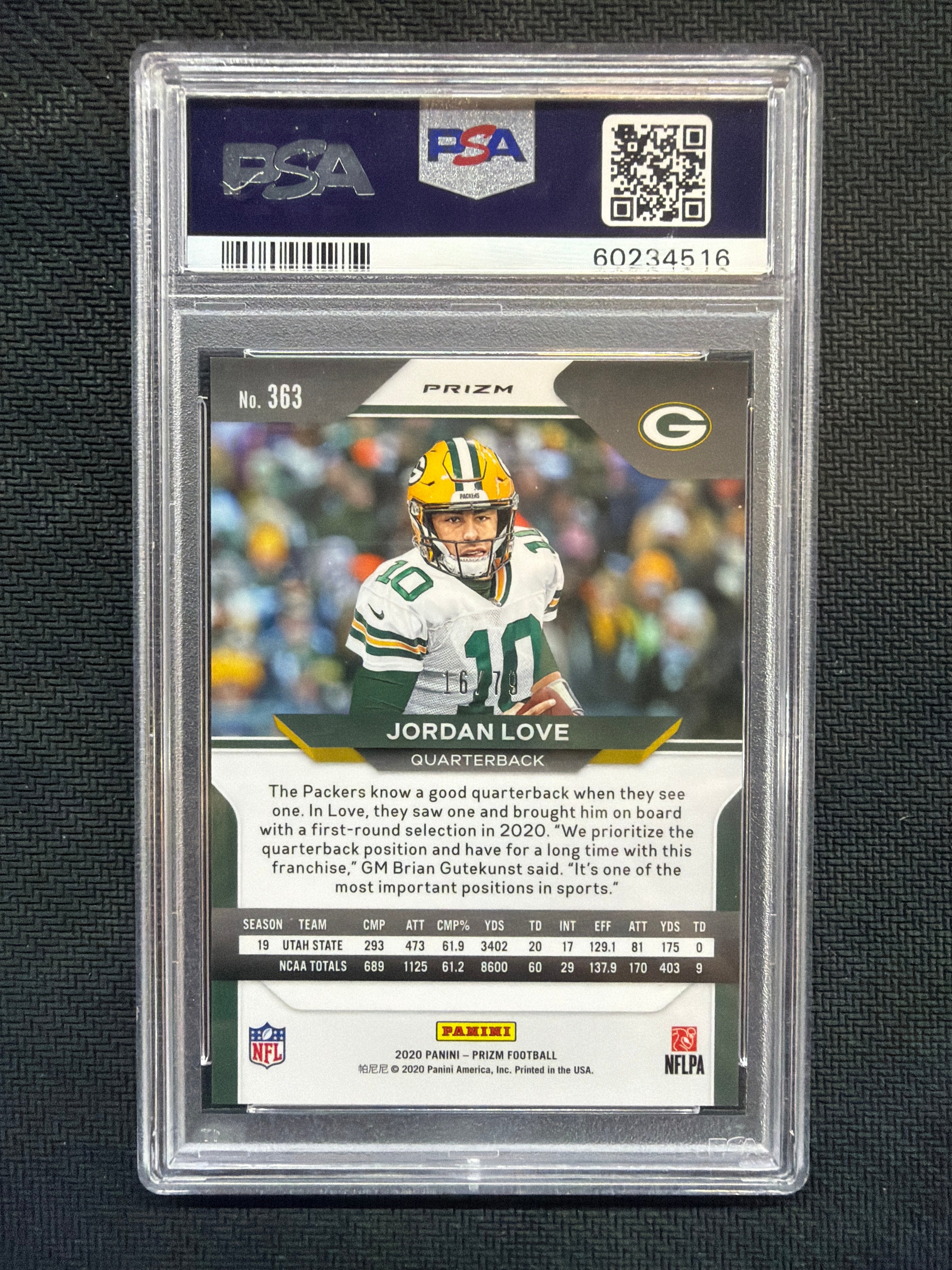 2020 Prizm Jordan Love Blue Disco /79 Rookie PSA 10 516