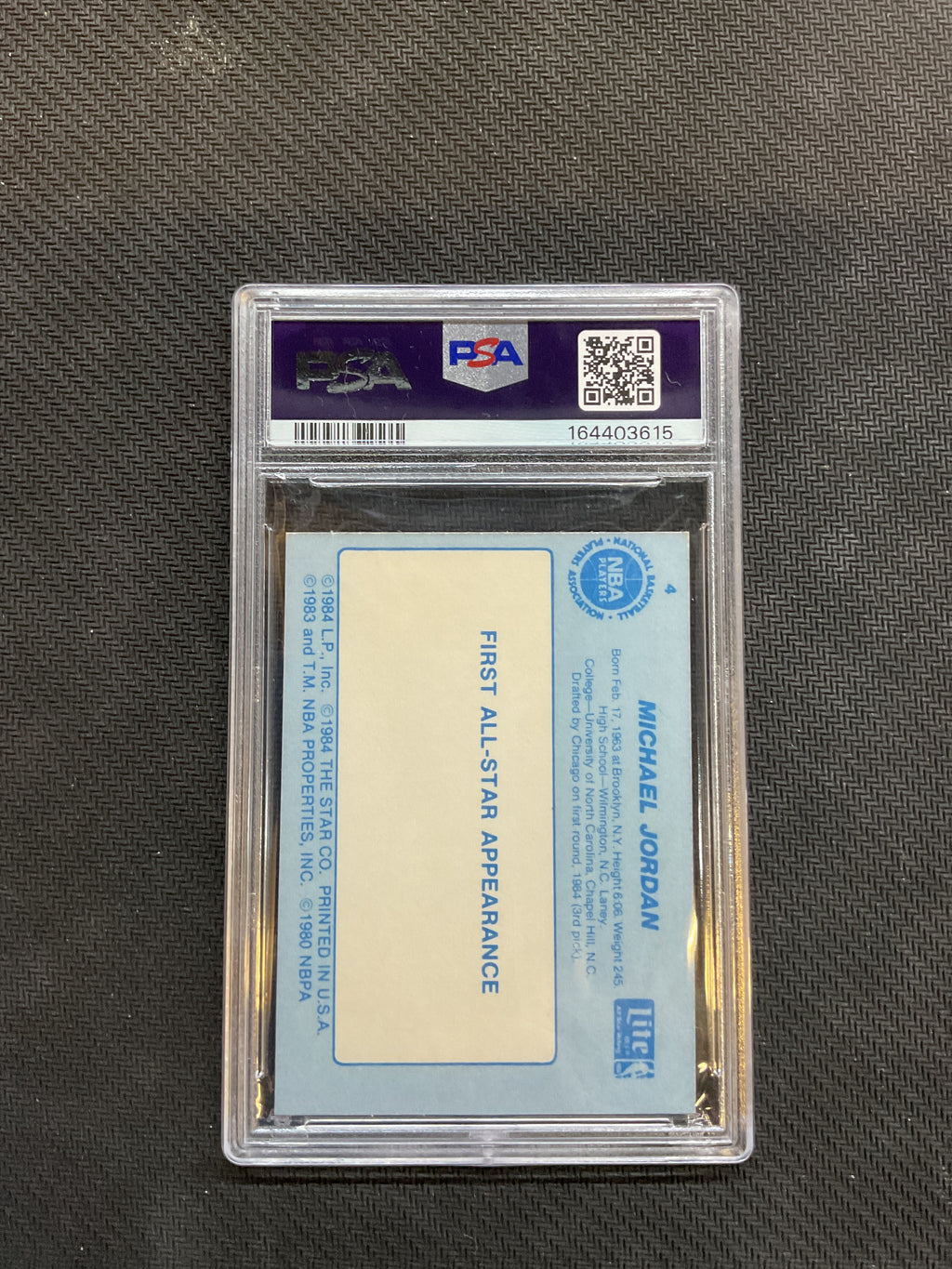 1985 Star Lite Michael Jordan Rookie PSA 5 Bulls