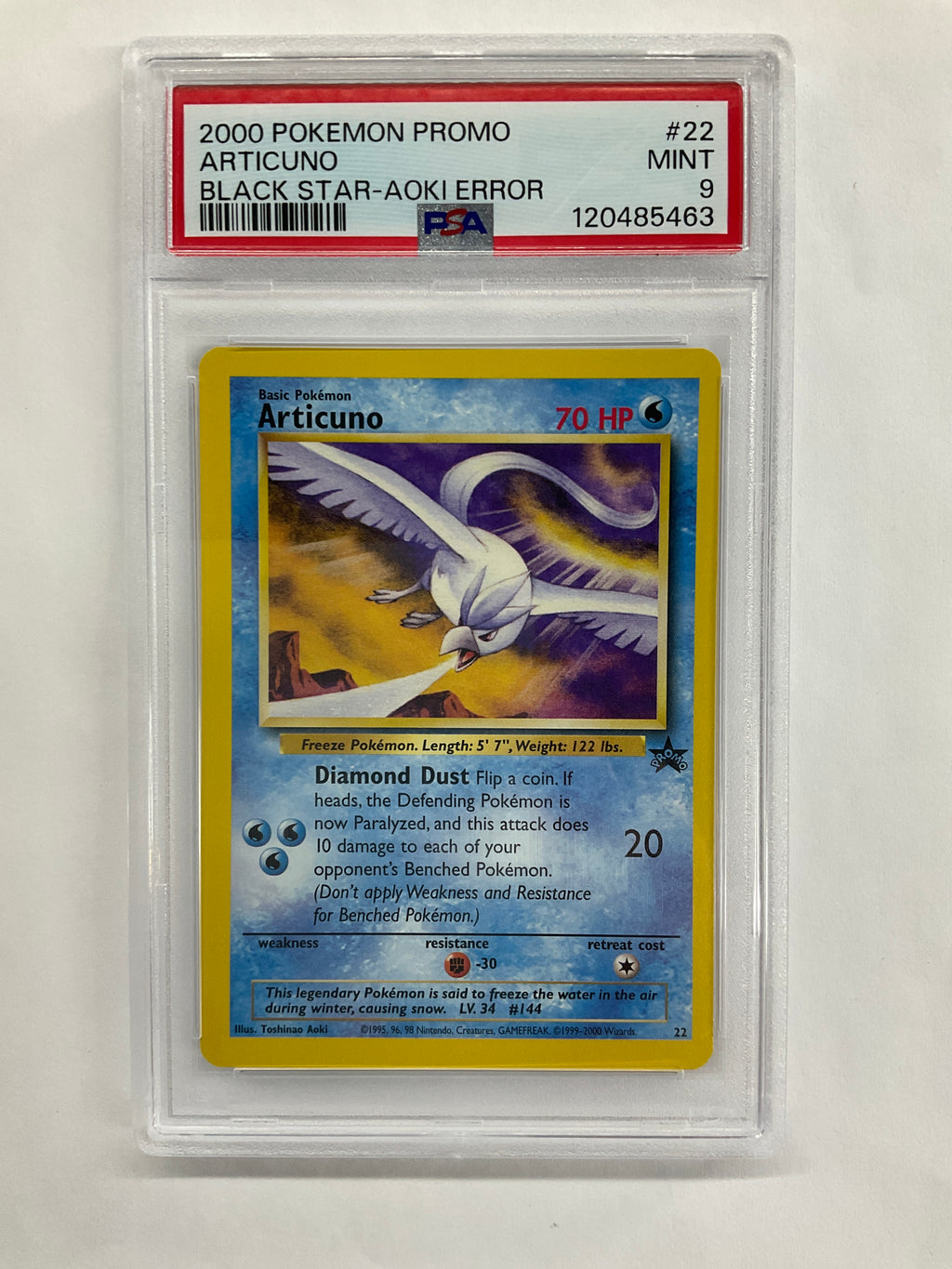 2000 Pokemon Promo Articuno 22 PSA 9