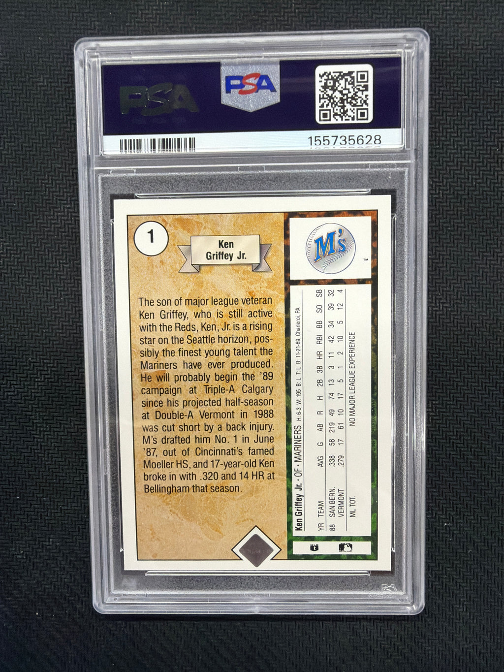 1989 Upper Deck Ken Griffey Jr Star Rookie PSA 7 Mariners