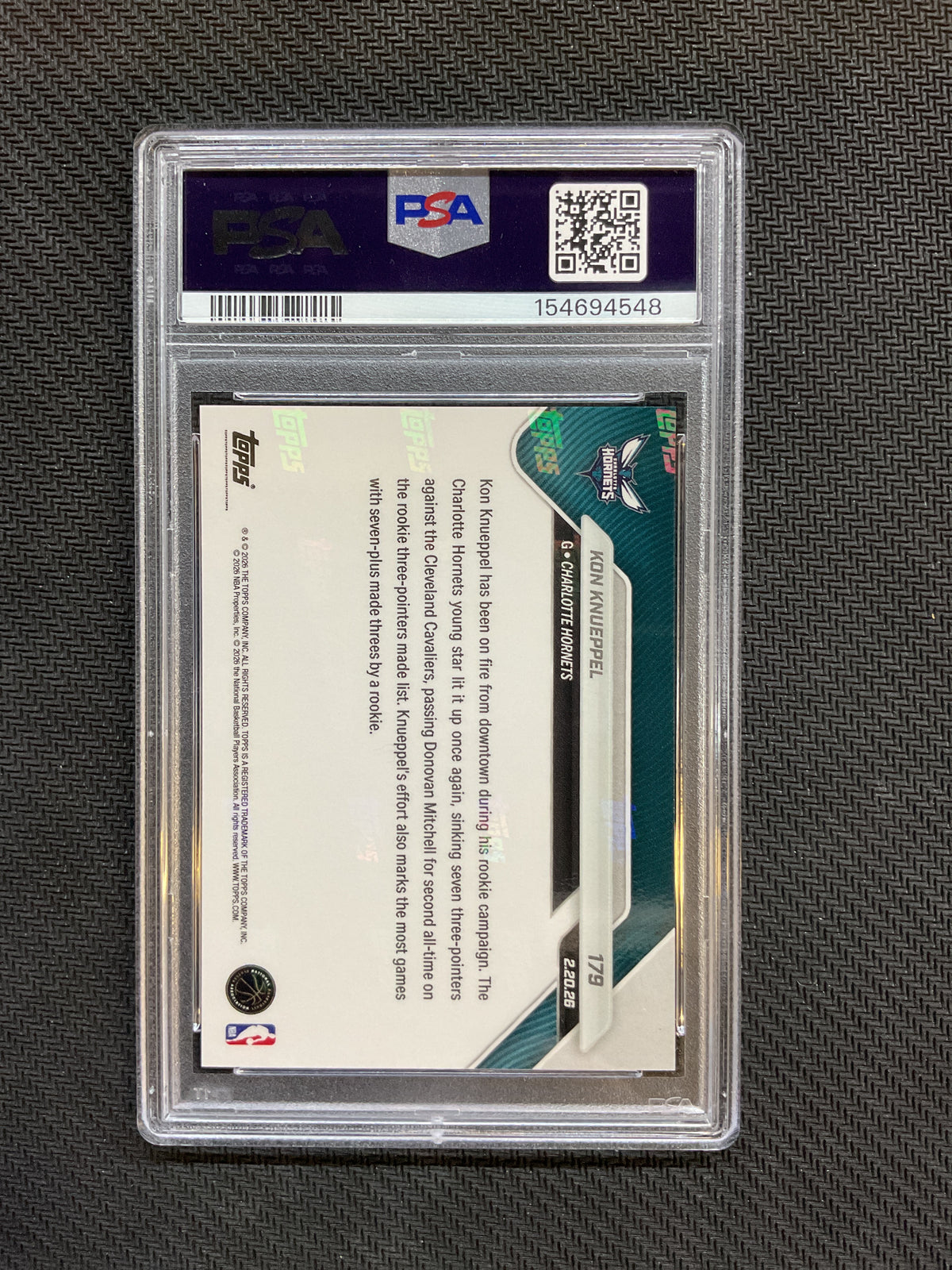 2025 Topps Now Kon Knueppel Rookie #179 PSA 10 548
