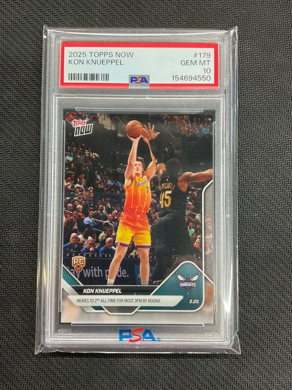 2025/26 Topps Now Kon Knueppel Rookie #179 PSA 10 550 Most 3PM