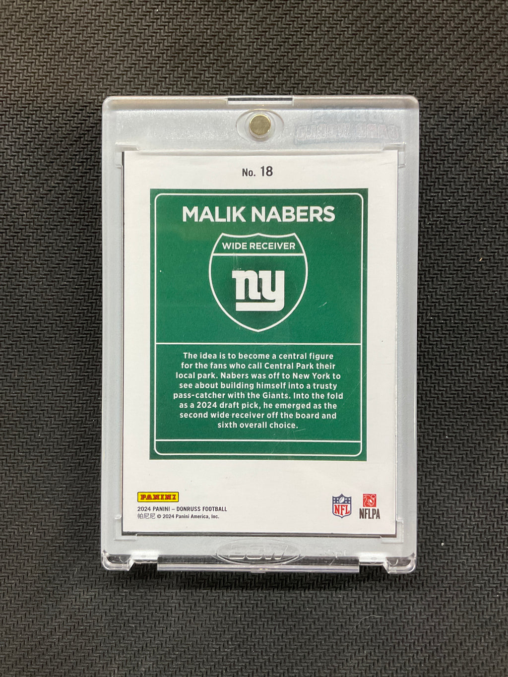 2024 Donruss Malik Nabers Rookie Downtown! #18 Giants