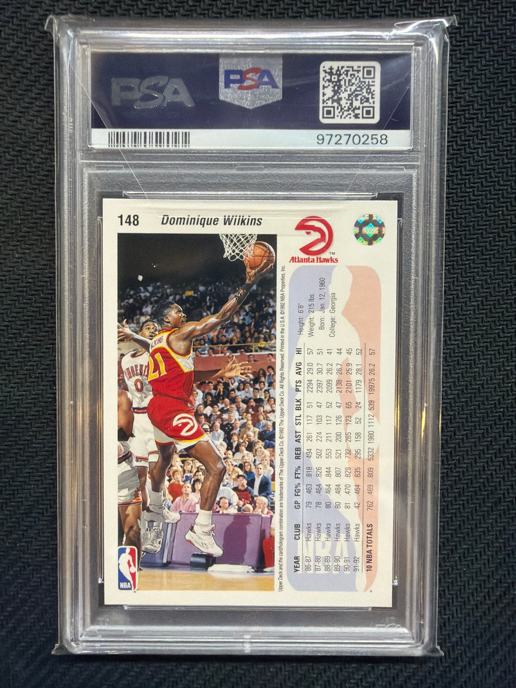 1992 Upper Deck Dominique Wilkins #148 PSA 10 Hawks