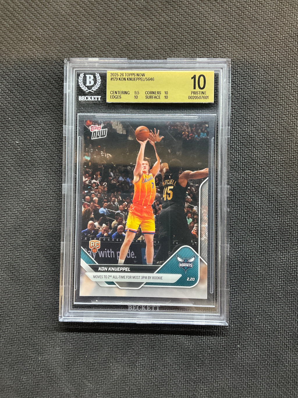 2025-26 Topps Now Kon Knueppel Rookie /5646 BGS 10 601