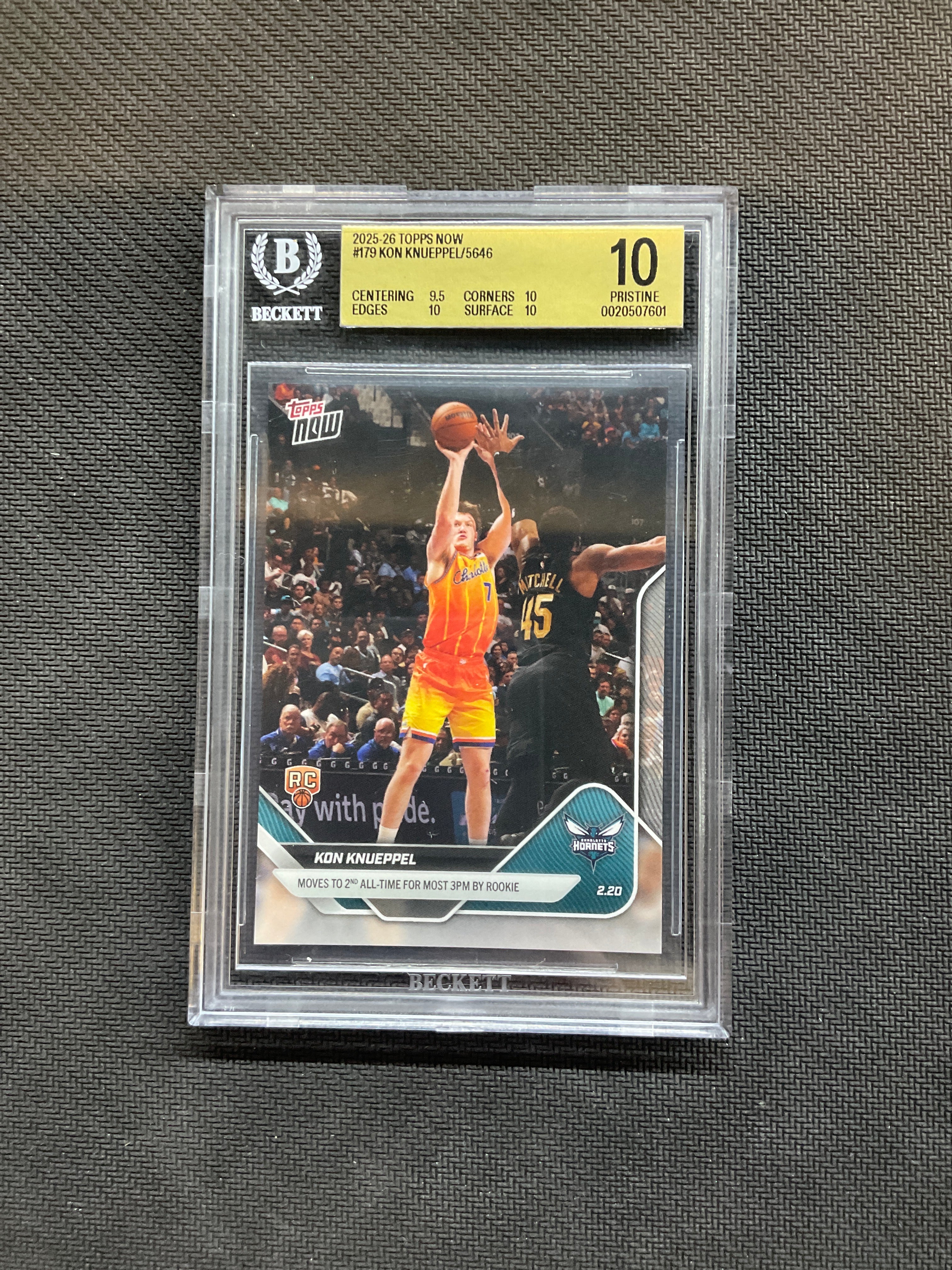 2025-26 Topps Now Kon Knueppel Rookie /5646 BGS 10 601