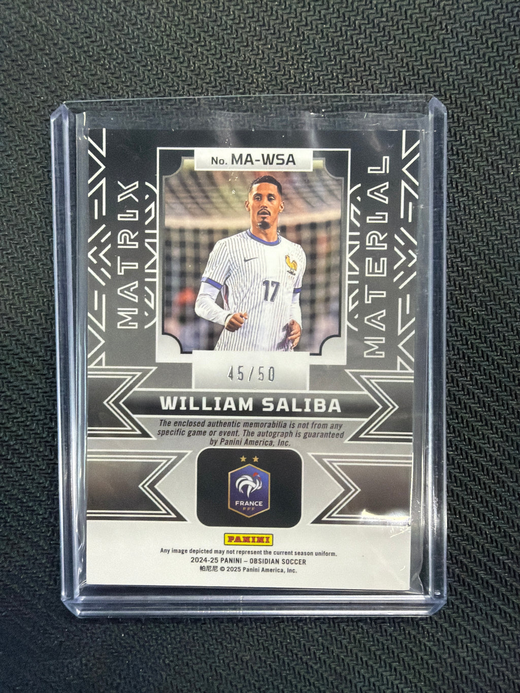 2024-25 Obsidian William Saliba Patch Auto /50 France