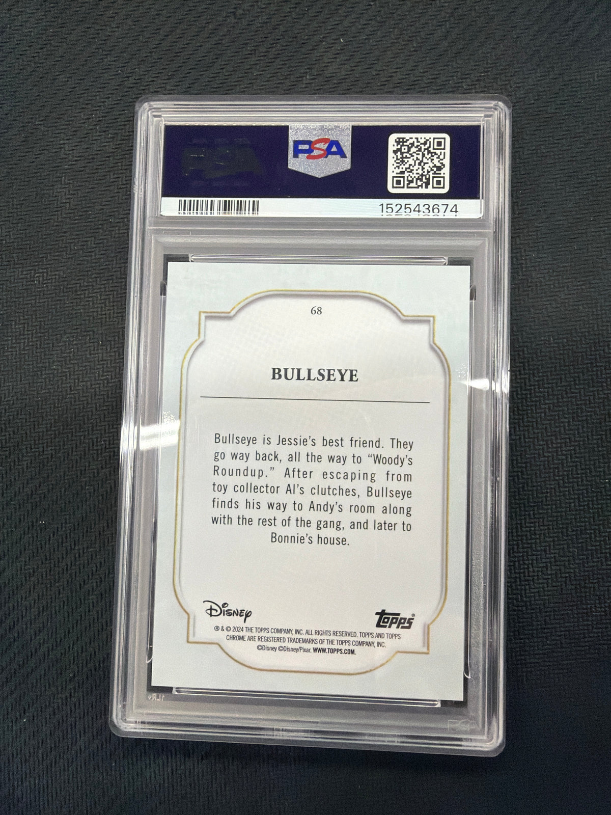 2024 Topps Chrome Disney Bullseye Orange /25 PSA 8 Toy Story