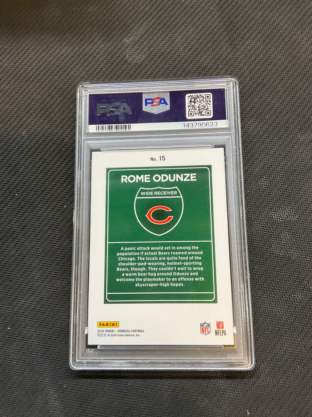 2024 Donruss Rome Odunze Rookie Downtown! #15 PSA 9 Bears