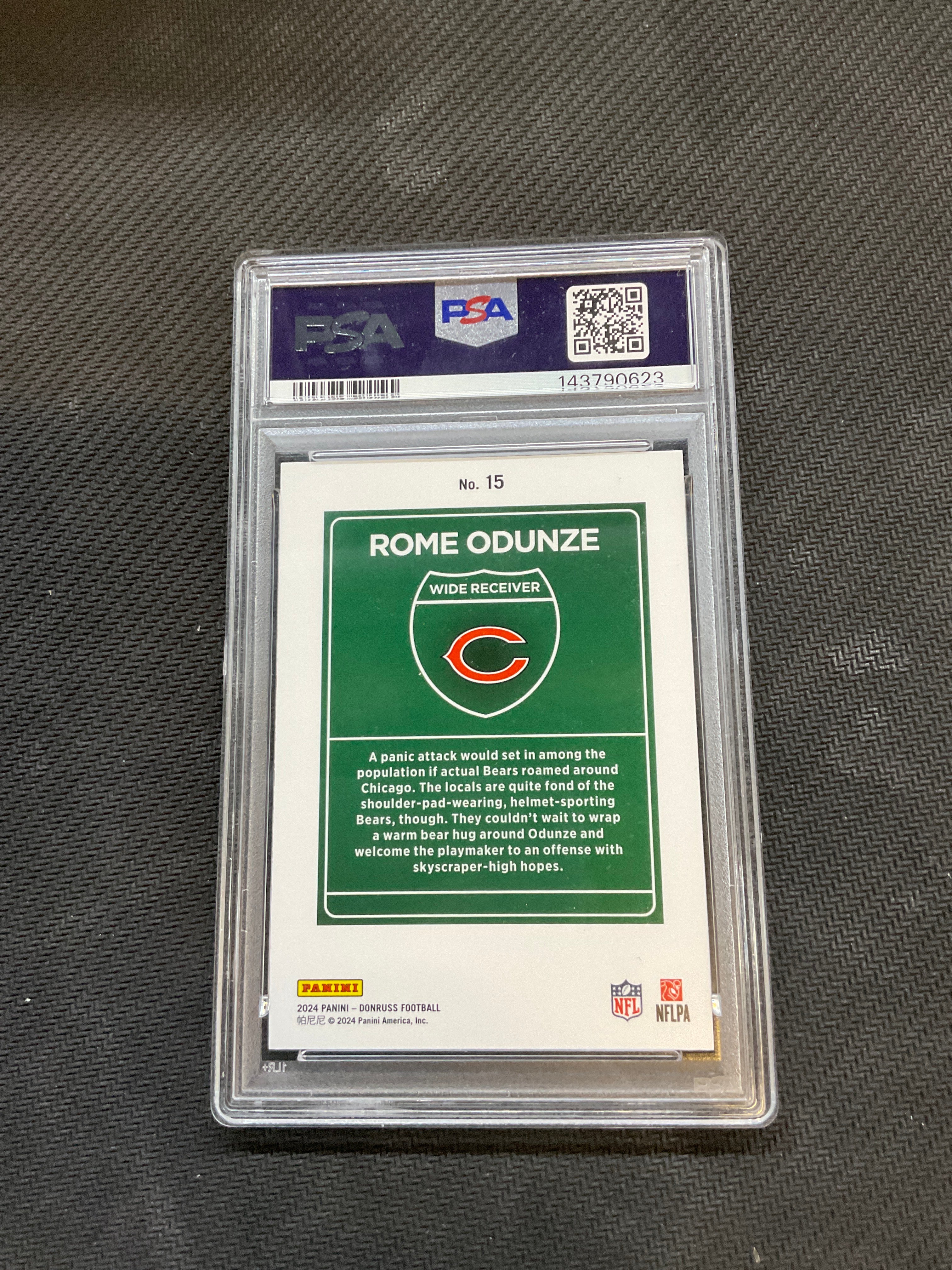 2024 Donruss Rome Odunze Rookie Downtown! #15 PSA 9 Bears