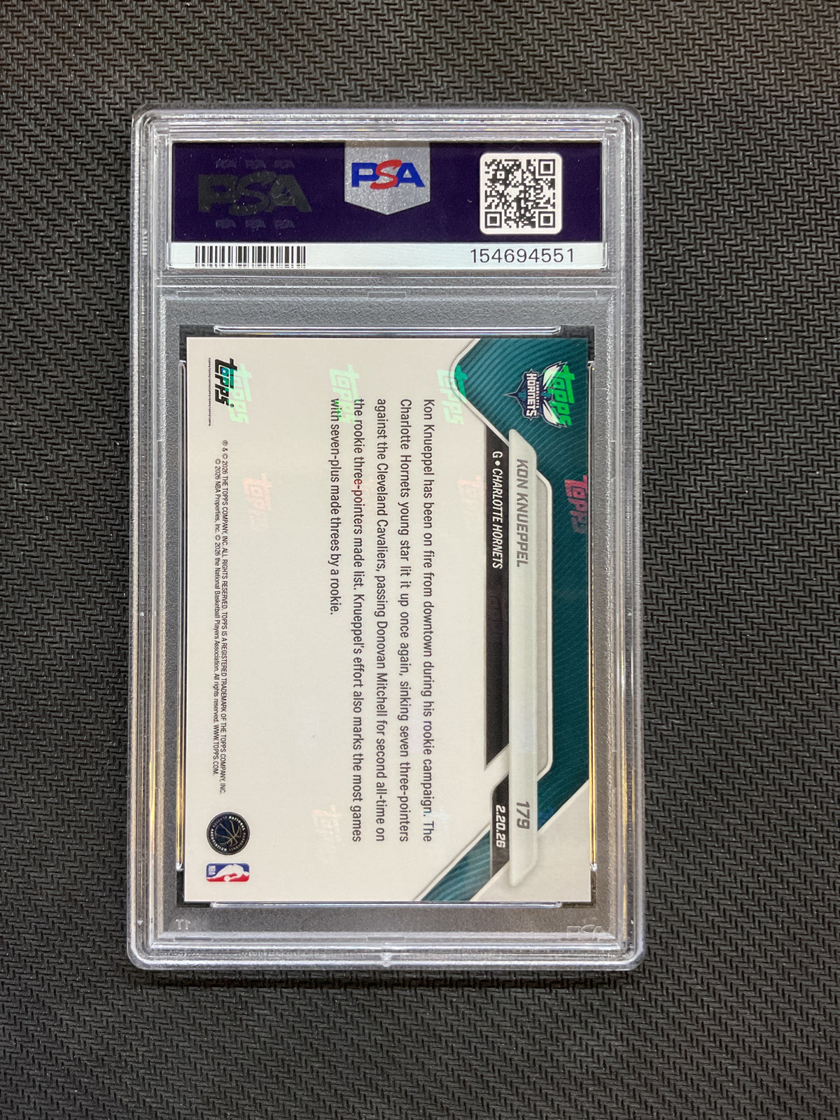2025 Topps Now Kon Knueppel Rookie #179 PSA 10 551