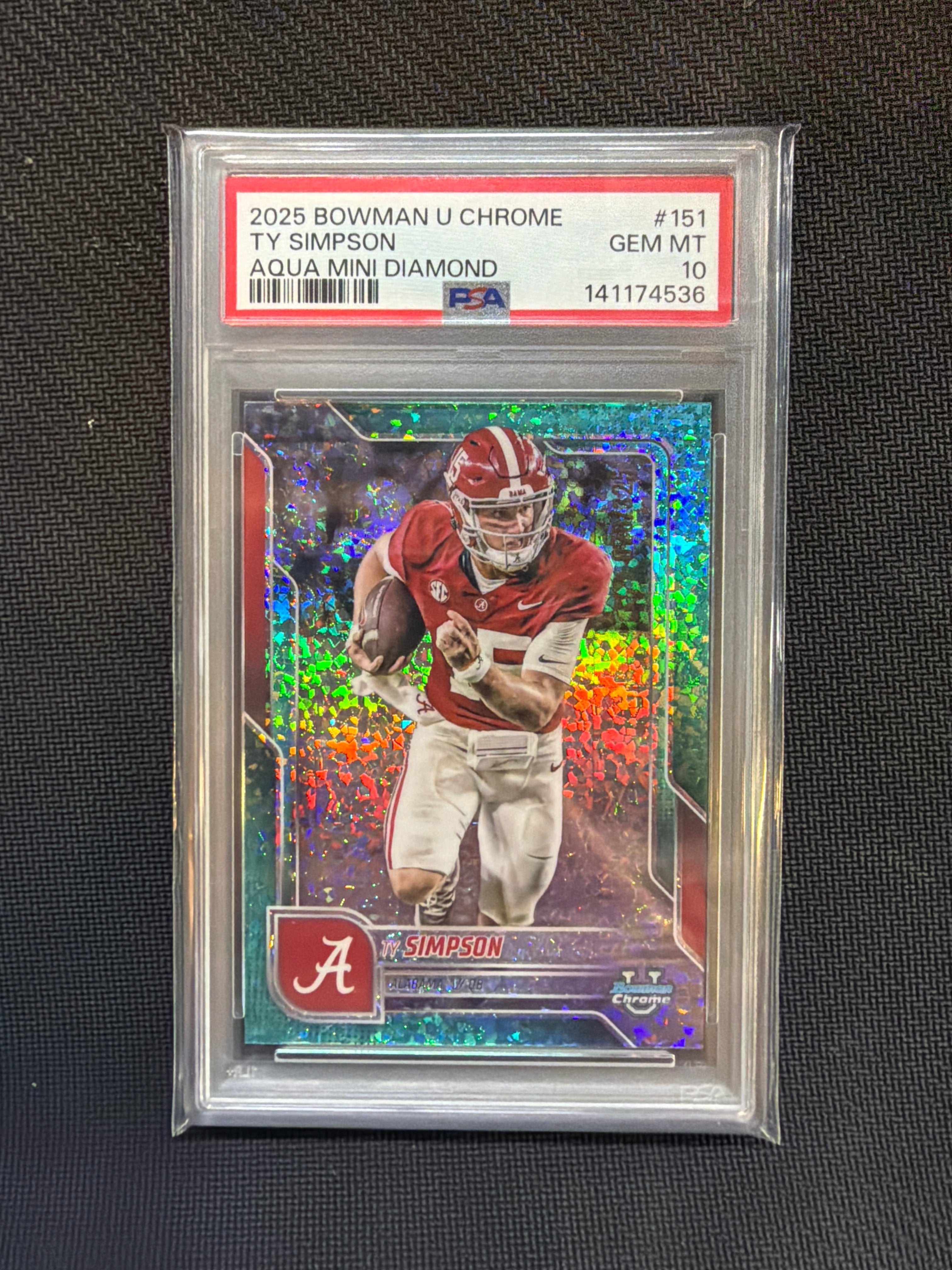 2025 Bowman U Chrome Ty Simpson Aqua Mini /325 PSA 19 Alabama