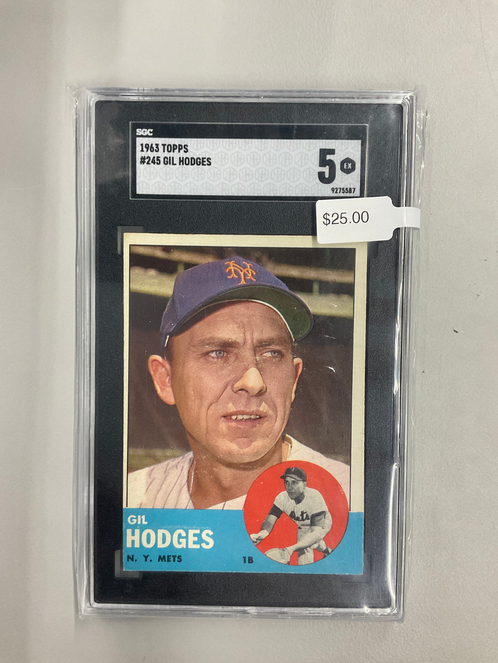 1963 Topps #245 Gil Hodges SGC 5 Mets