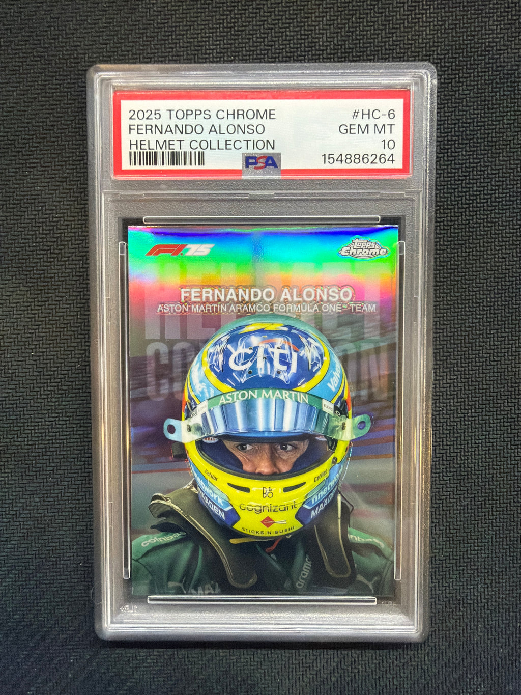 2025 Topps Chrome Fernando Alonso Helmet Collection PSA 10