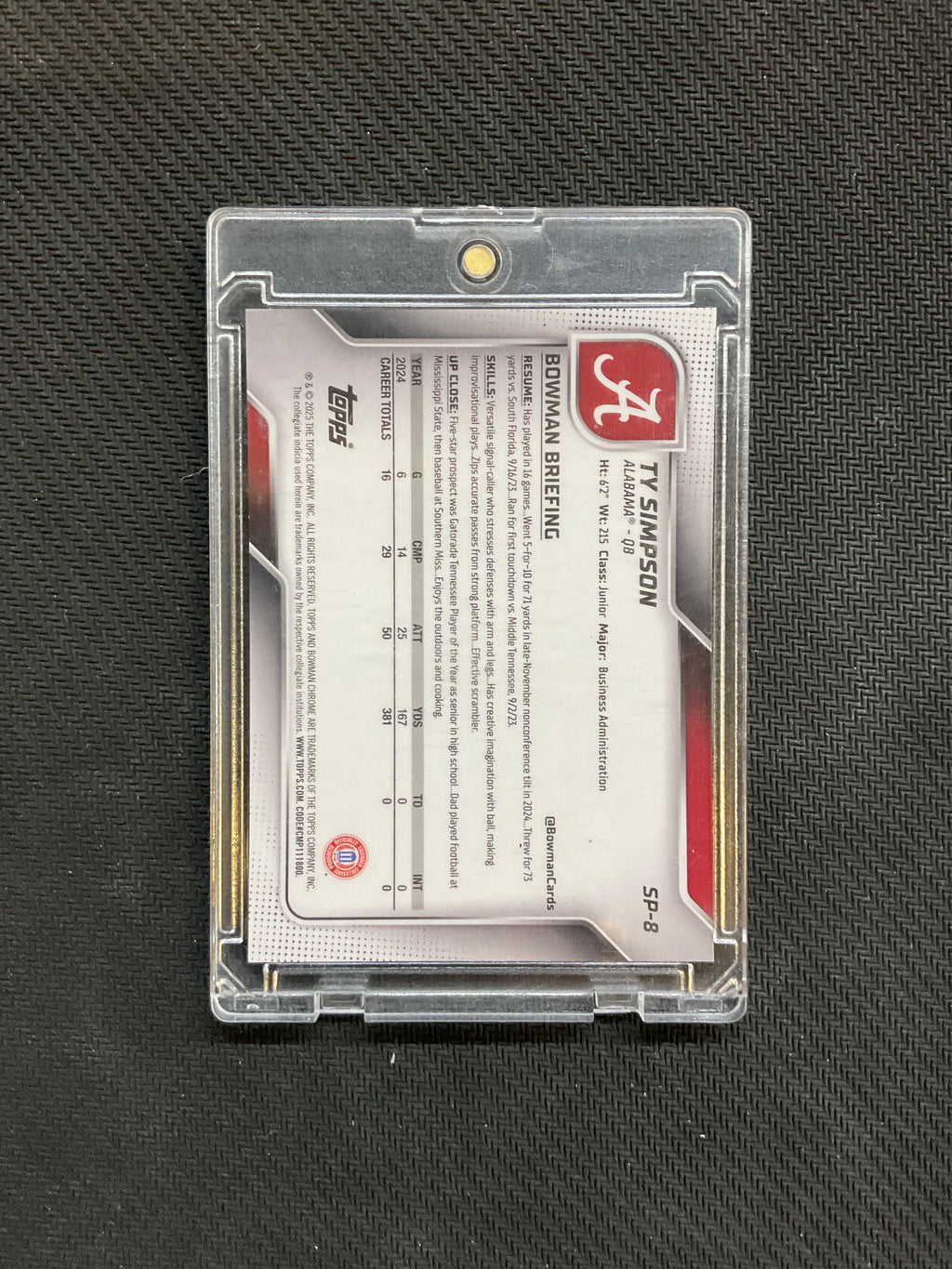 2025 Bowman U Chrome Ty Simpson Rookie Image Variation Alabama