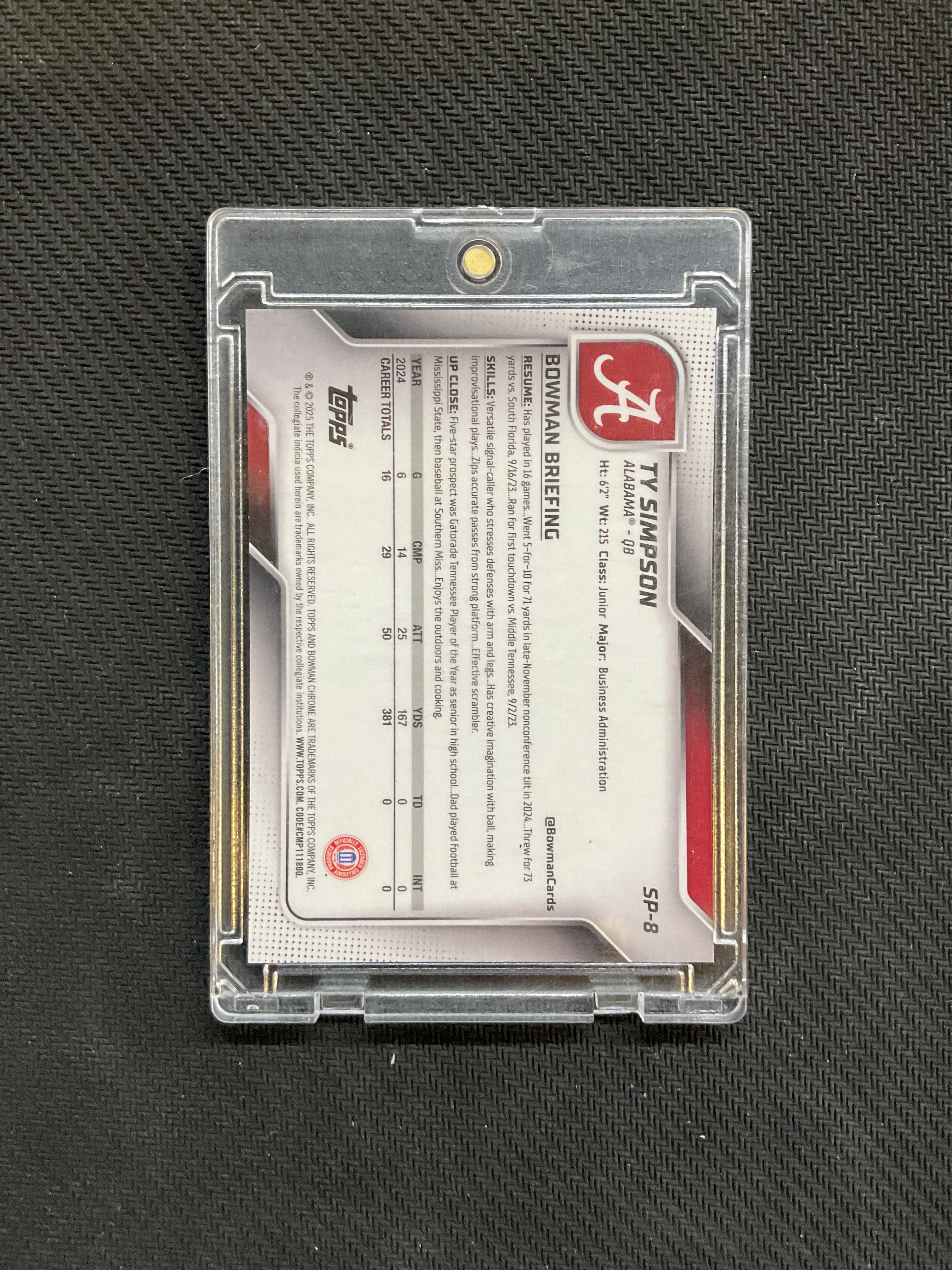 2025 Bowman U Chrome Ty Simpson Rookie Image Variation Alabama