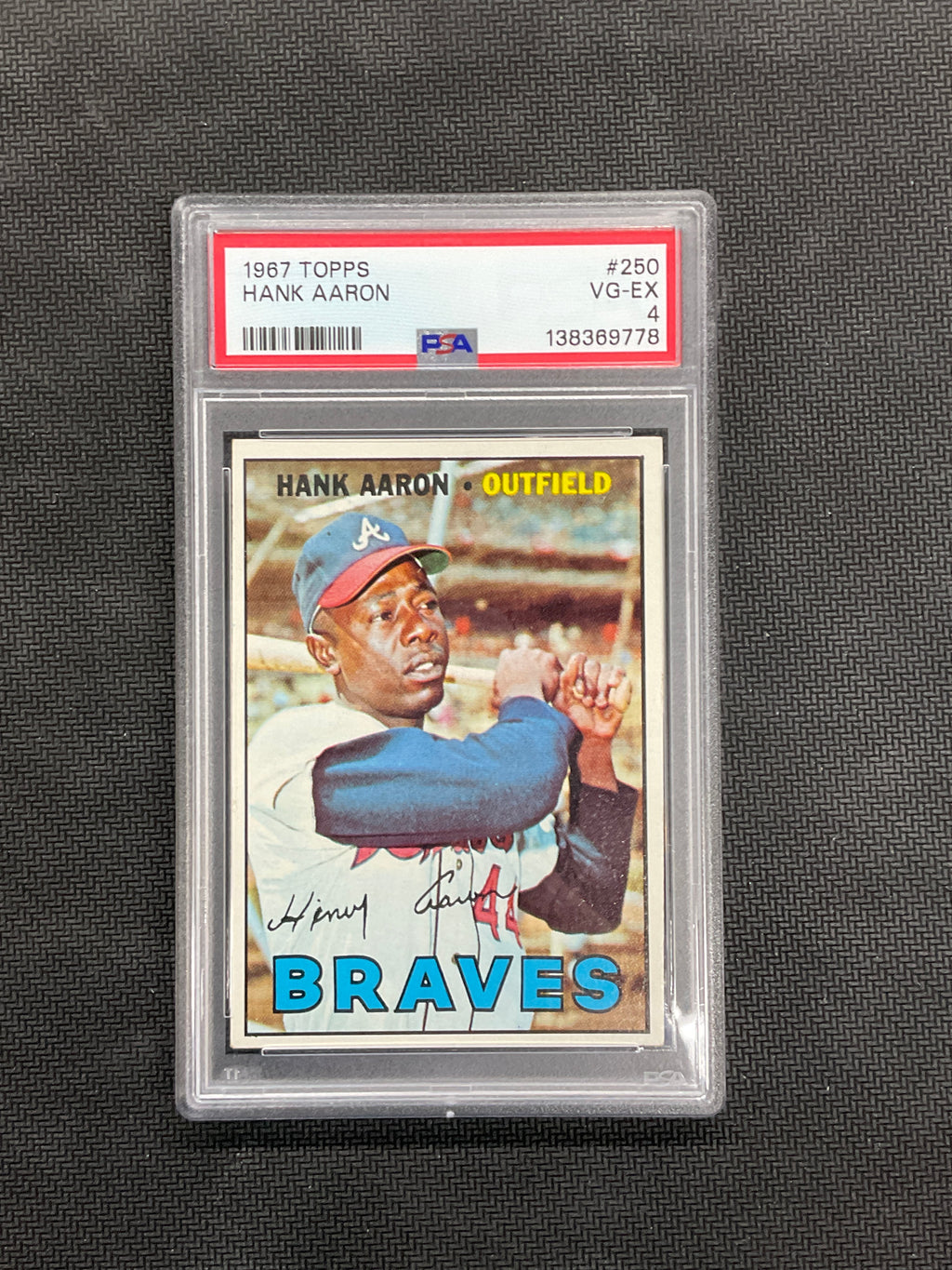 1967 Topps #250 Hank Aaron PSA 4 Braves