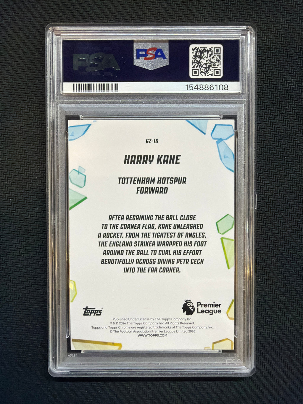 2025-26 Topps Chrome Premier League Harry Kane Golazo PSA 9