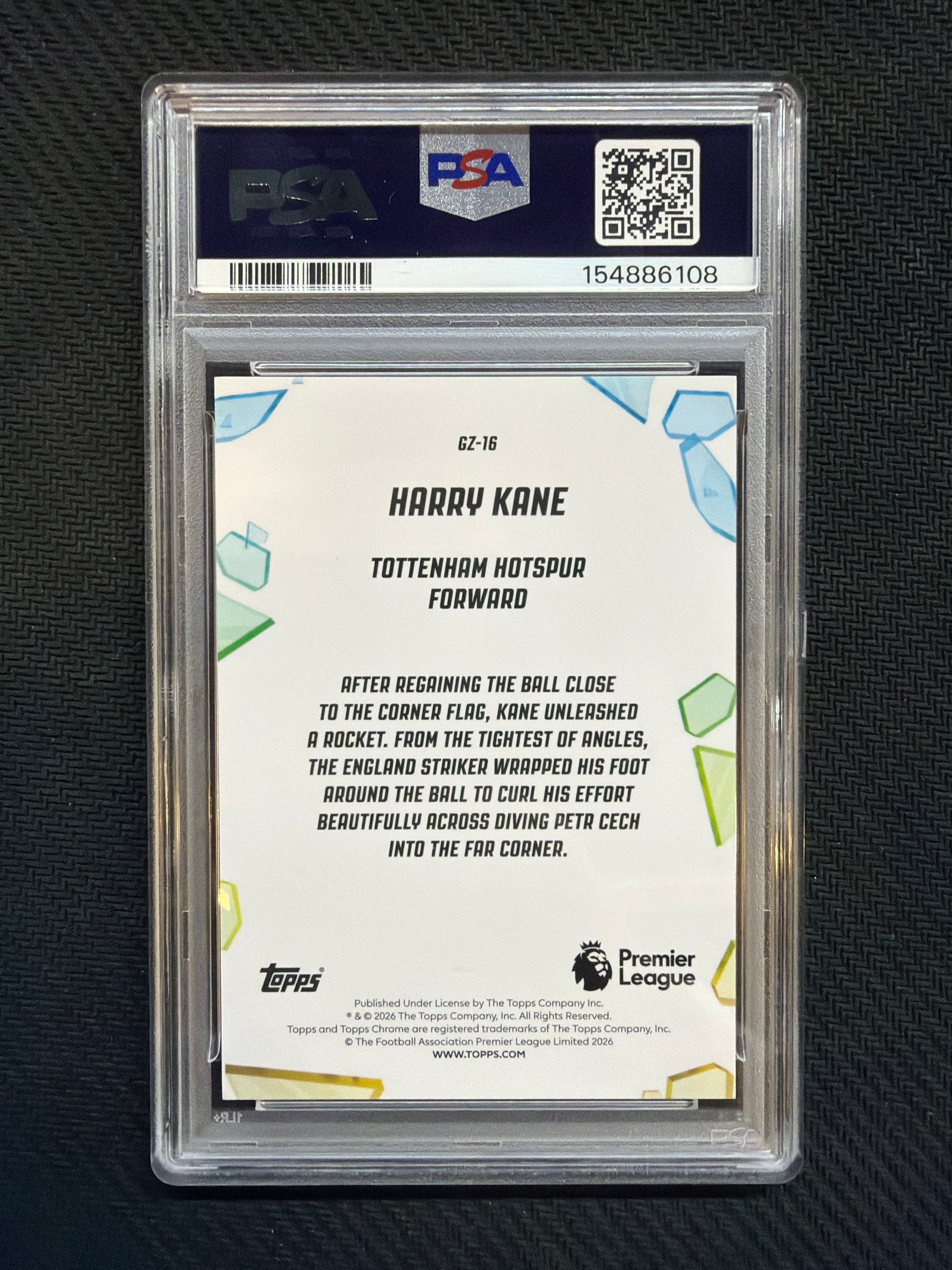 2025-26 Topps Chrome Premier League Harry Kane Golazo PSA 9