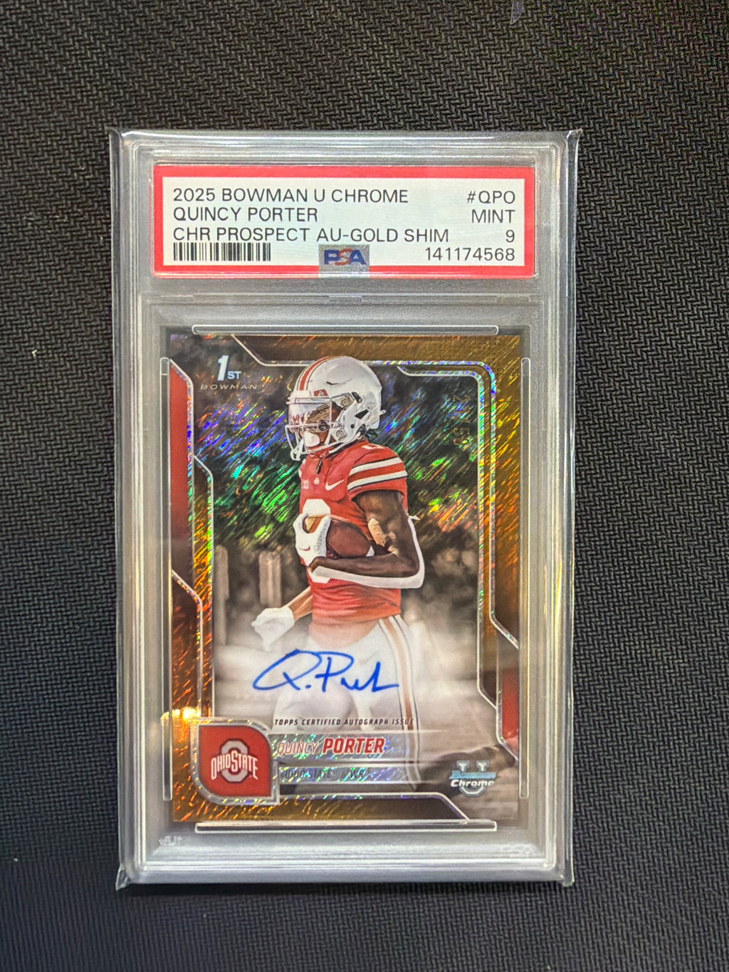 2025 Bowman u Chrome Quincy Porter Auto Gold Shimmer /50 PSA 9 Ohio State