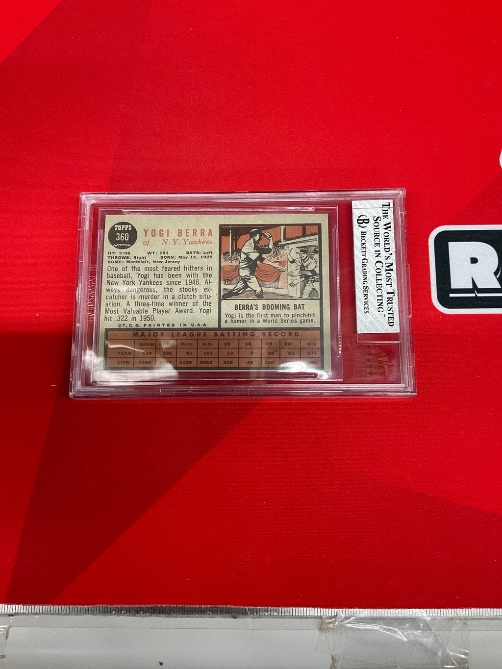 1962 Topps #360 Yogi Berra BVG 6