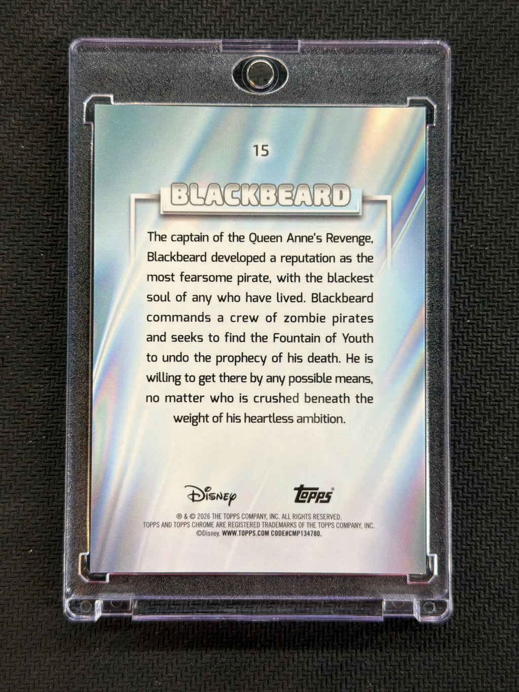 2026 Topps Chrome Disney Sapphire Blackbeard White /30 Pirates