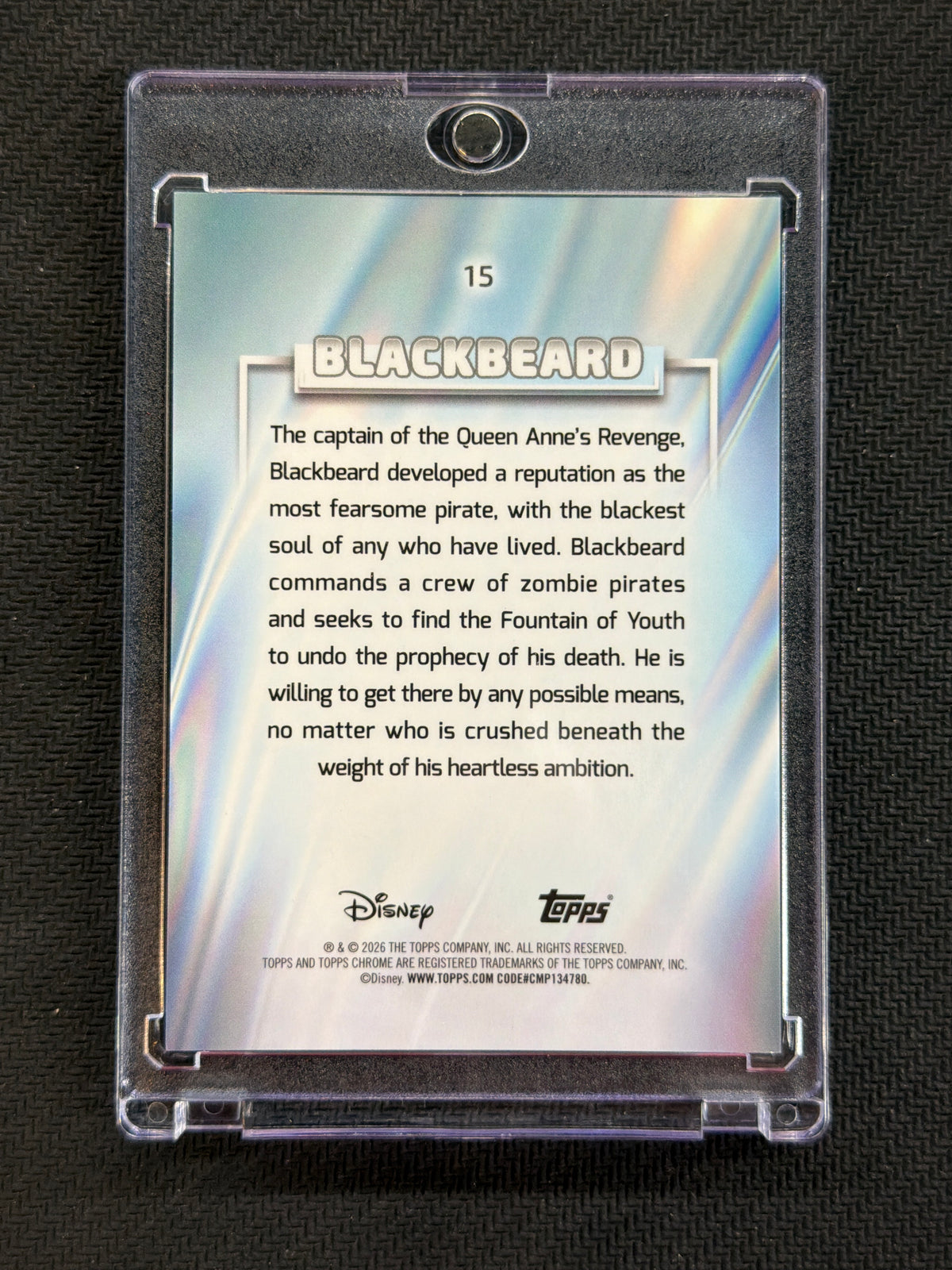 2026 Topps Chrome Disney Sapphire Blackbeard White /30 Pirates
