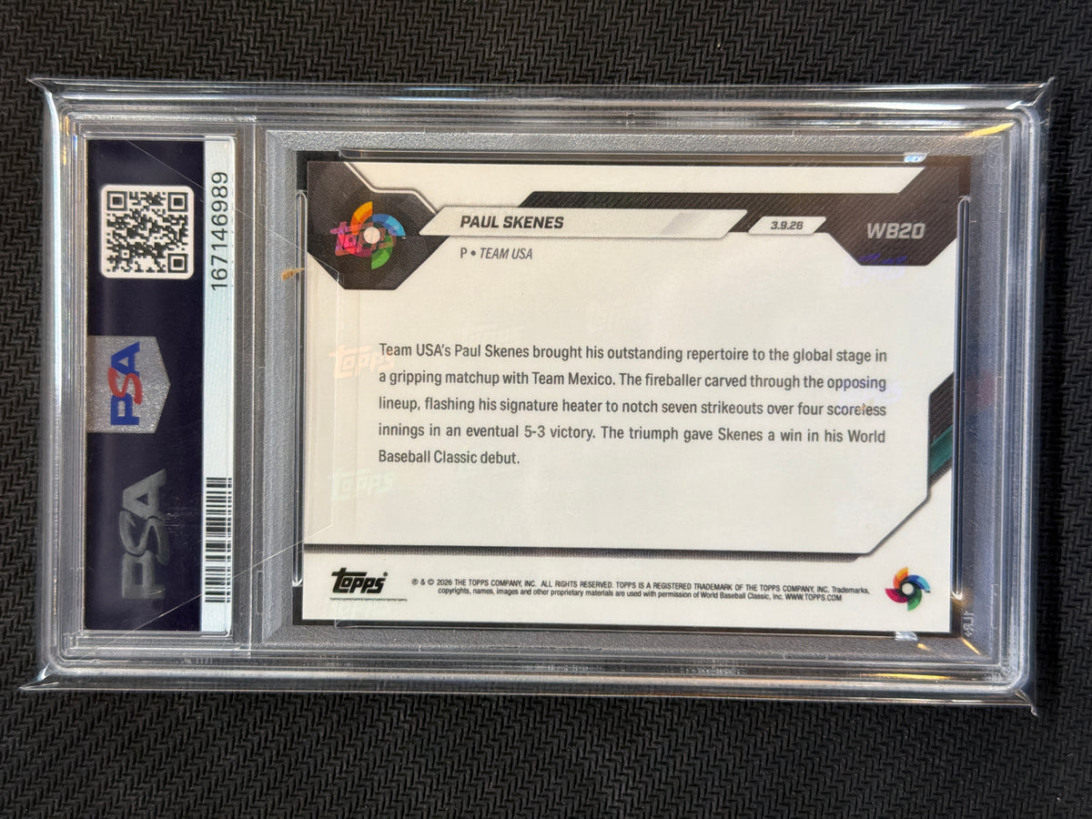 2026 Topps Now WBC Paul Skenes #WB20 7 Ks PSA 10 989