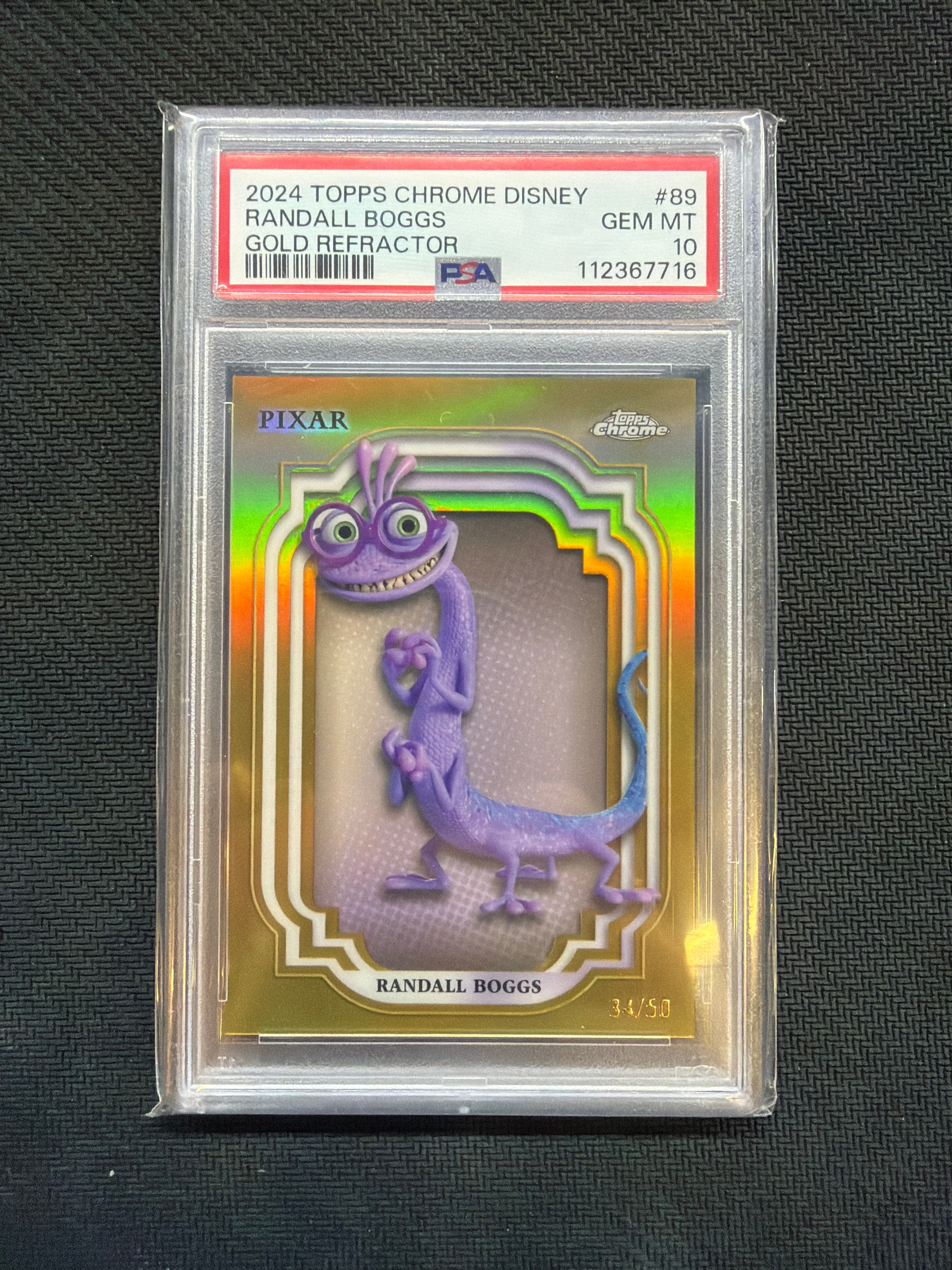 2024 Topps Chrome Disney Randall Boggs Gold /50 PSA 10