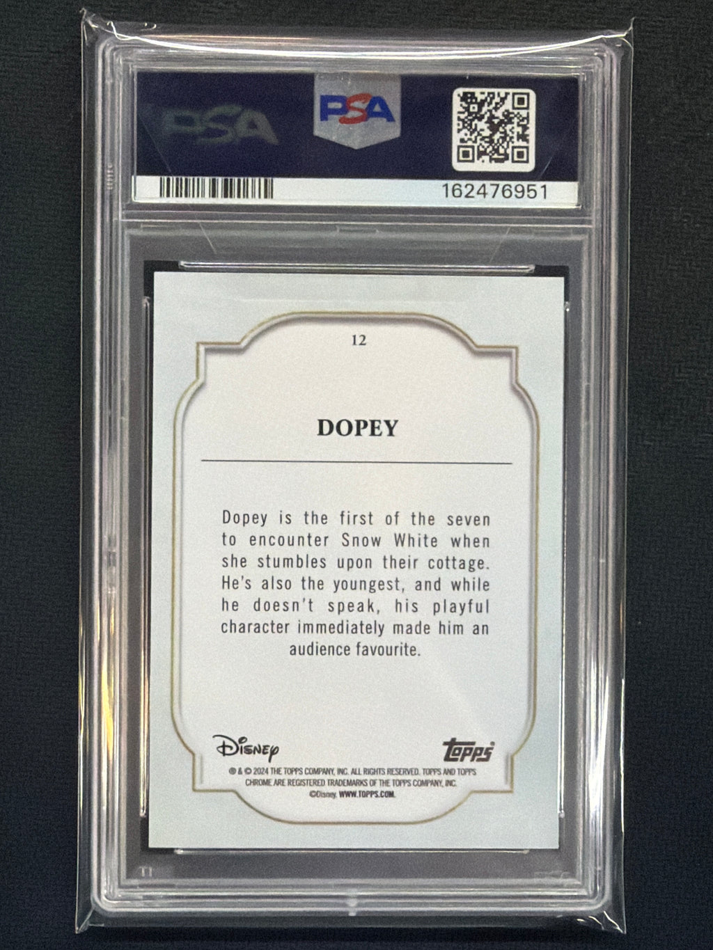 2024 Topps Chrome Disney Dopey Black & White /101 PSA 9 951