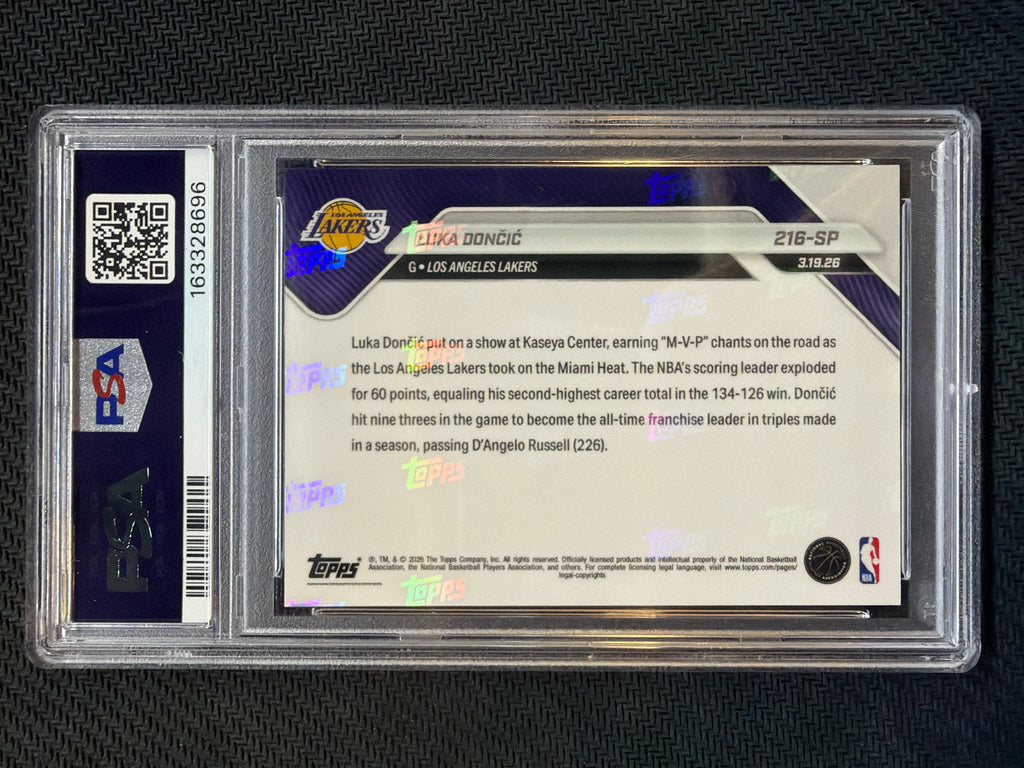 2025 Topps Now Luka Doncic #216SP PSA 9 Lakers