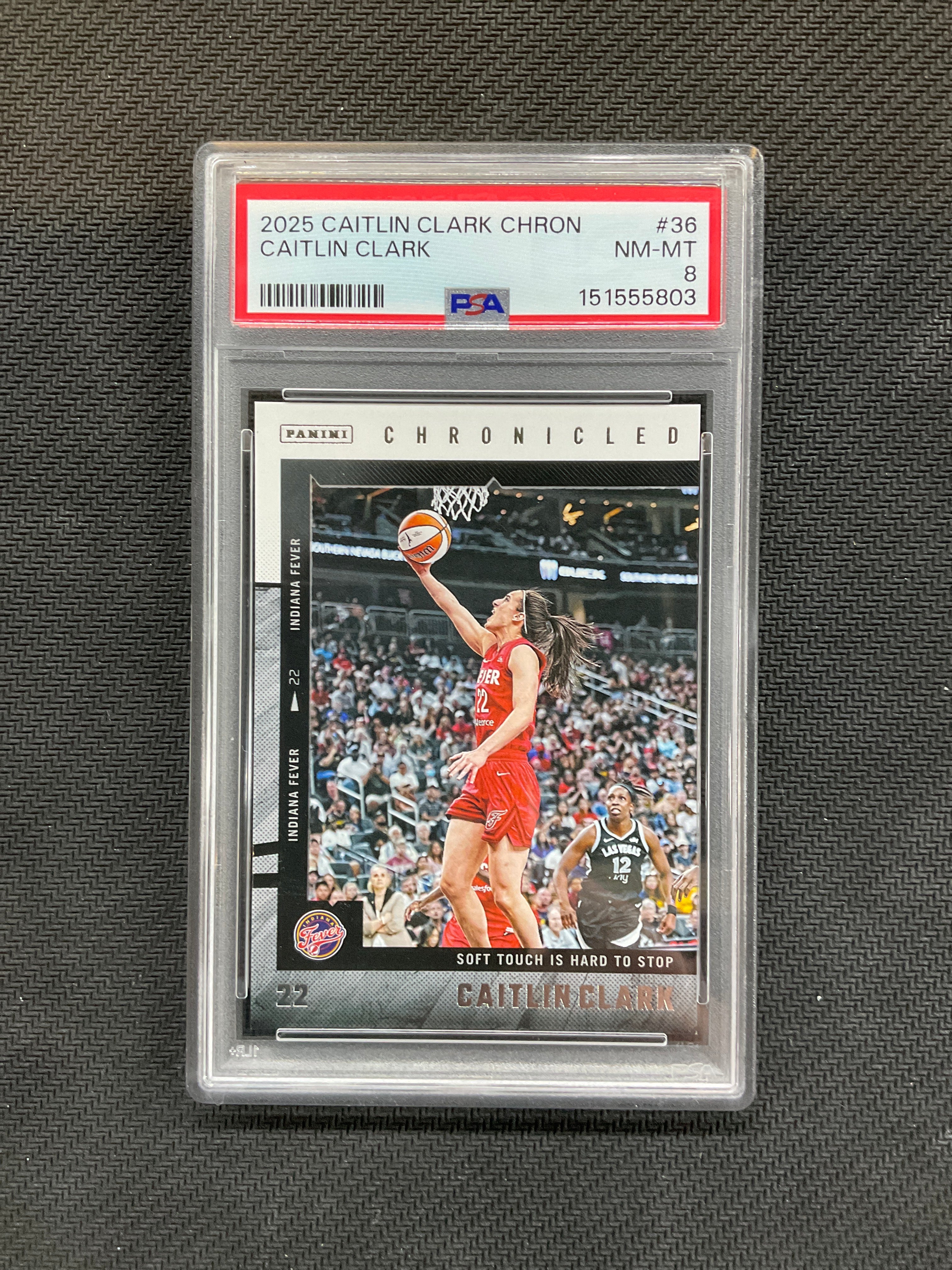 2025 Panini Caitlin Clark Chronicles Soft Touch #36 PSA 8 803