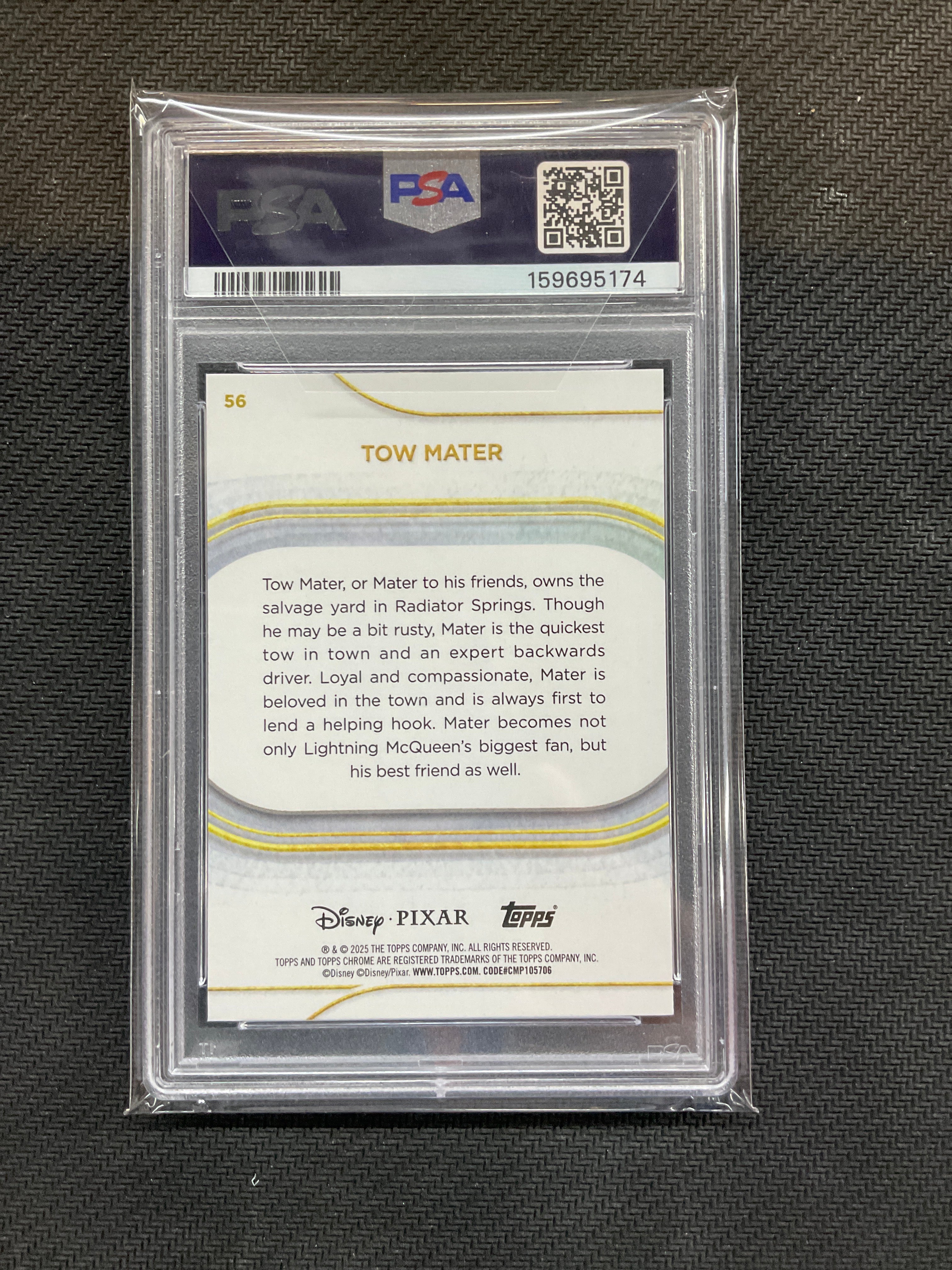 2025 Topps Chrome Disney Sapphire Tow Mater #56 PSA 9 174