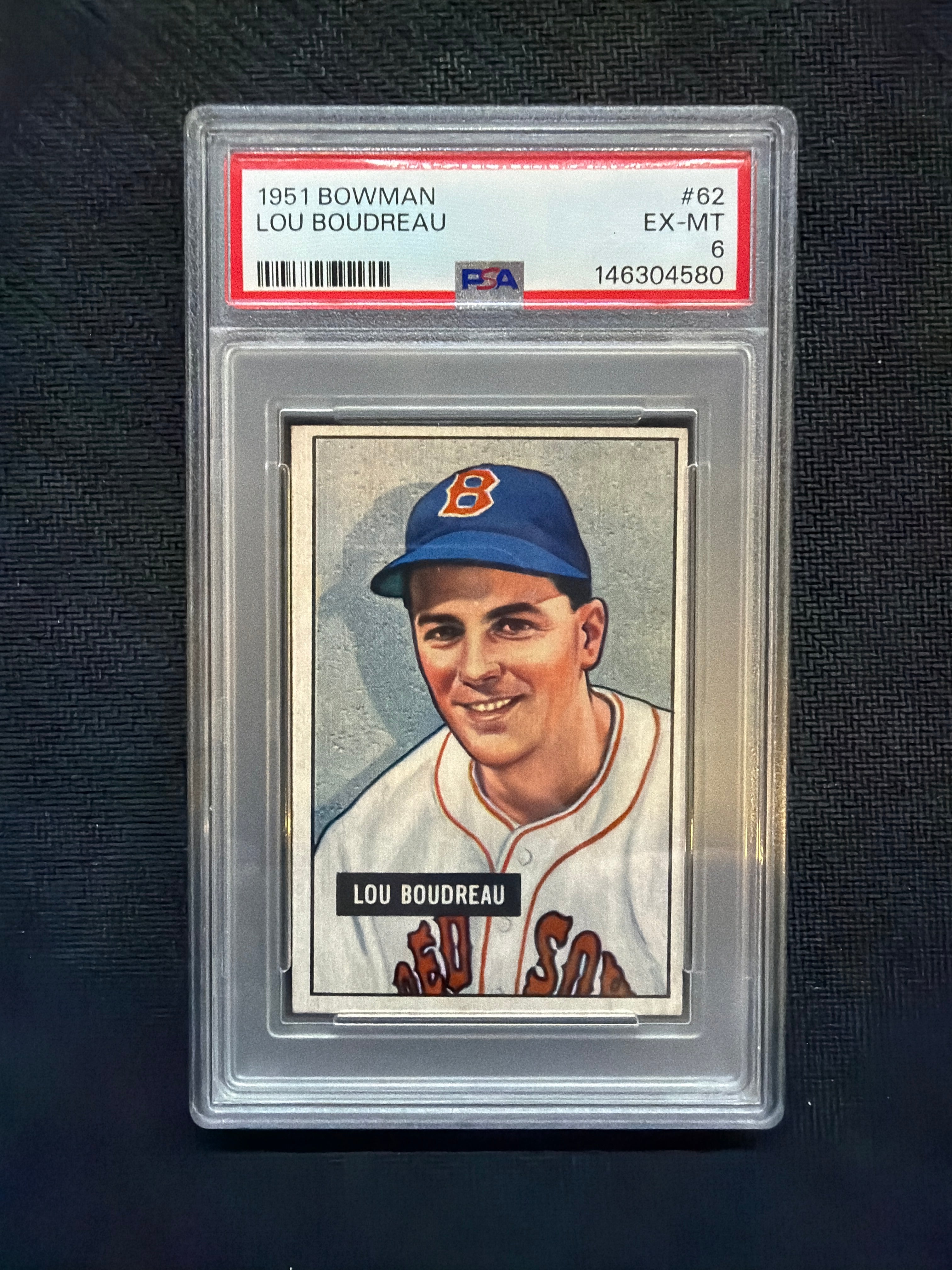 1951 Bowman Lou Boudreau #62 PSA 6