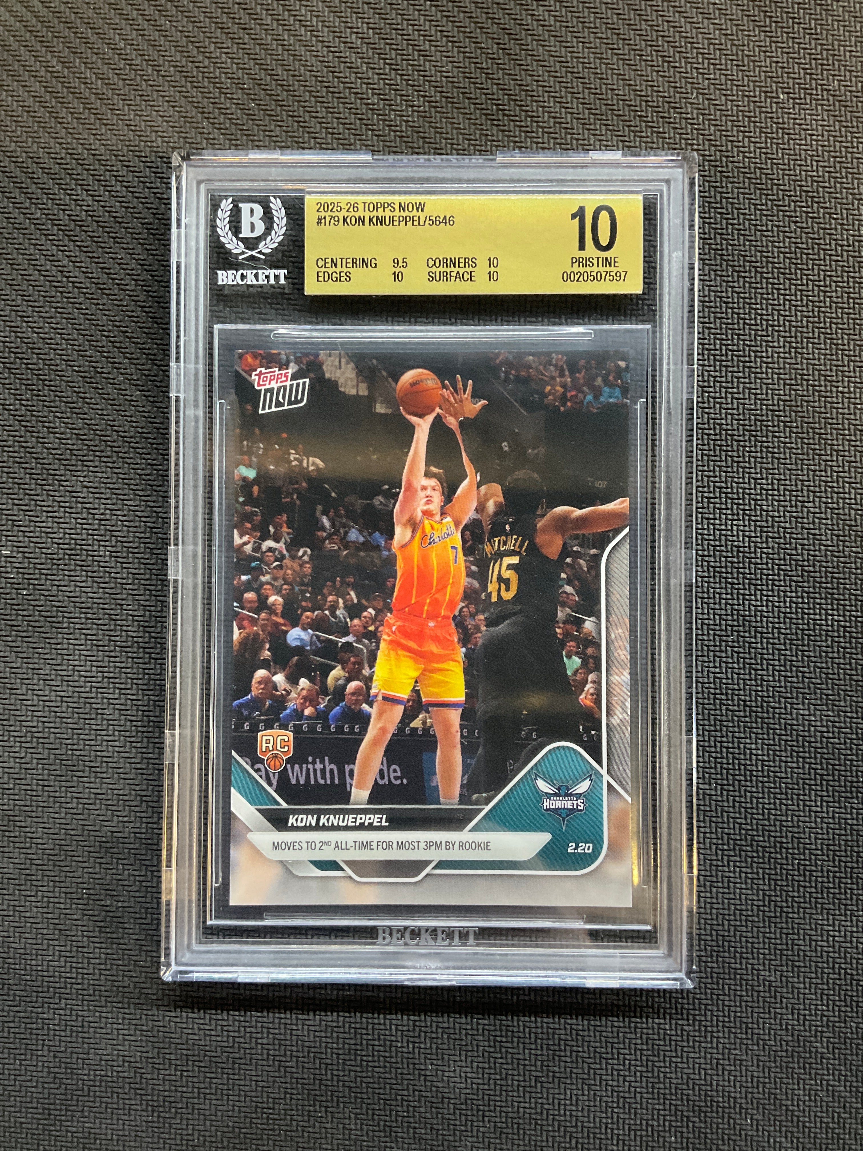 2025-26 Topps Now Kon Knueppel Rookie /5646 BGS 10 597